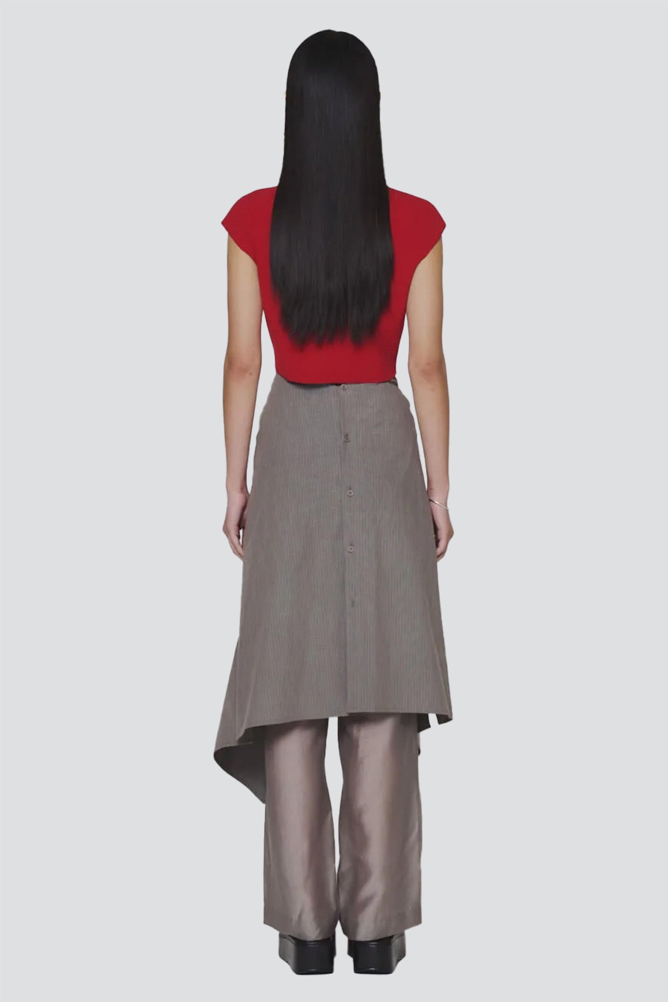 Red Whole Garment Cap Sleeve Cardigan