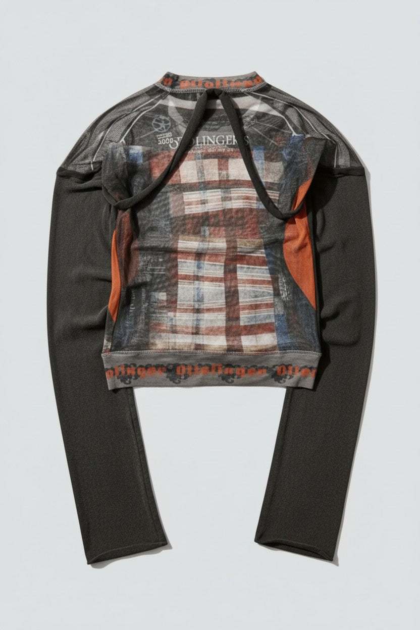 Racing Plaid Mesh Hybrid Longsleeve