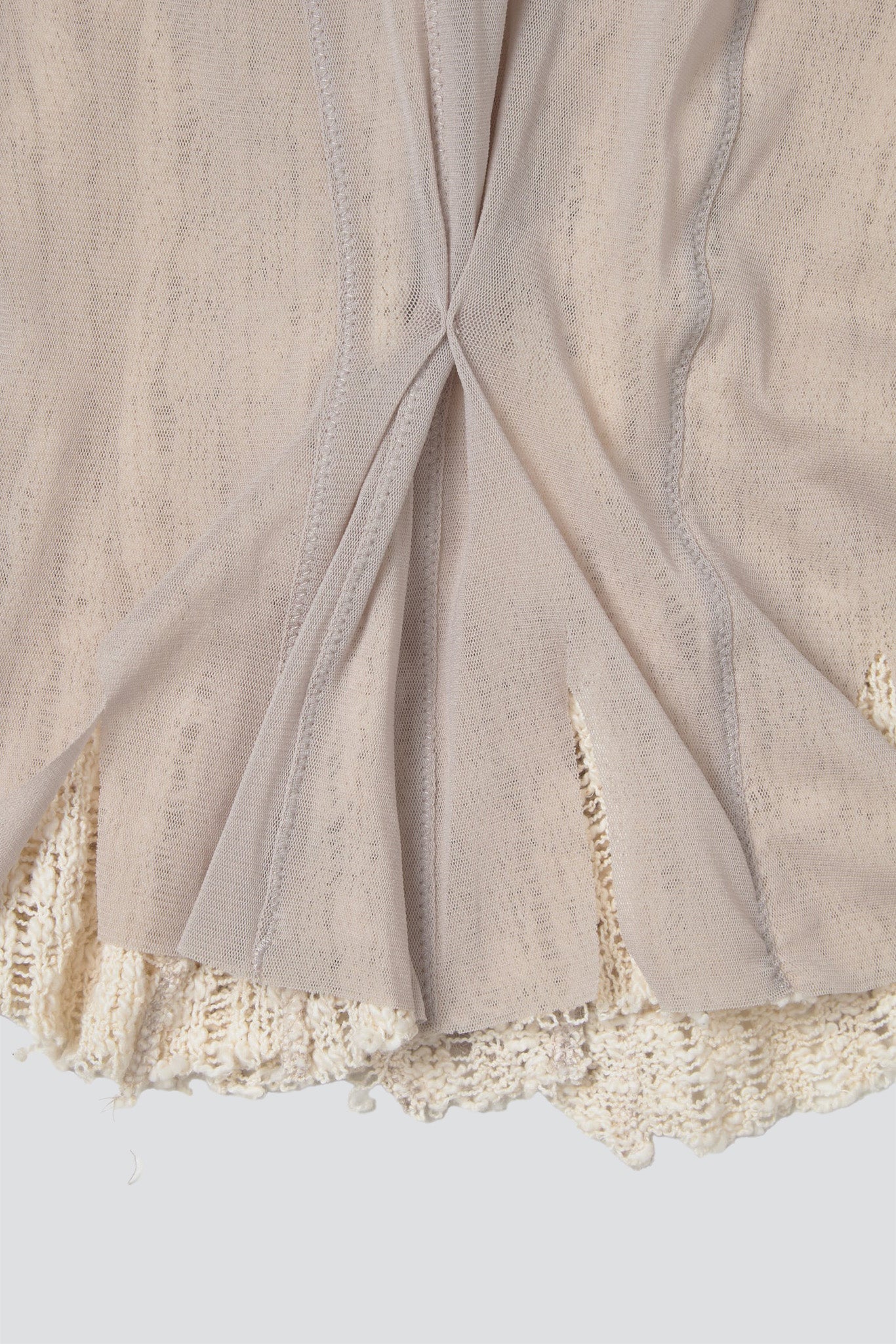 Taupe Nylon Mesh Ragged Vest