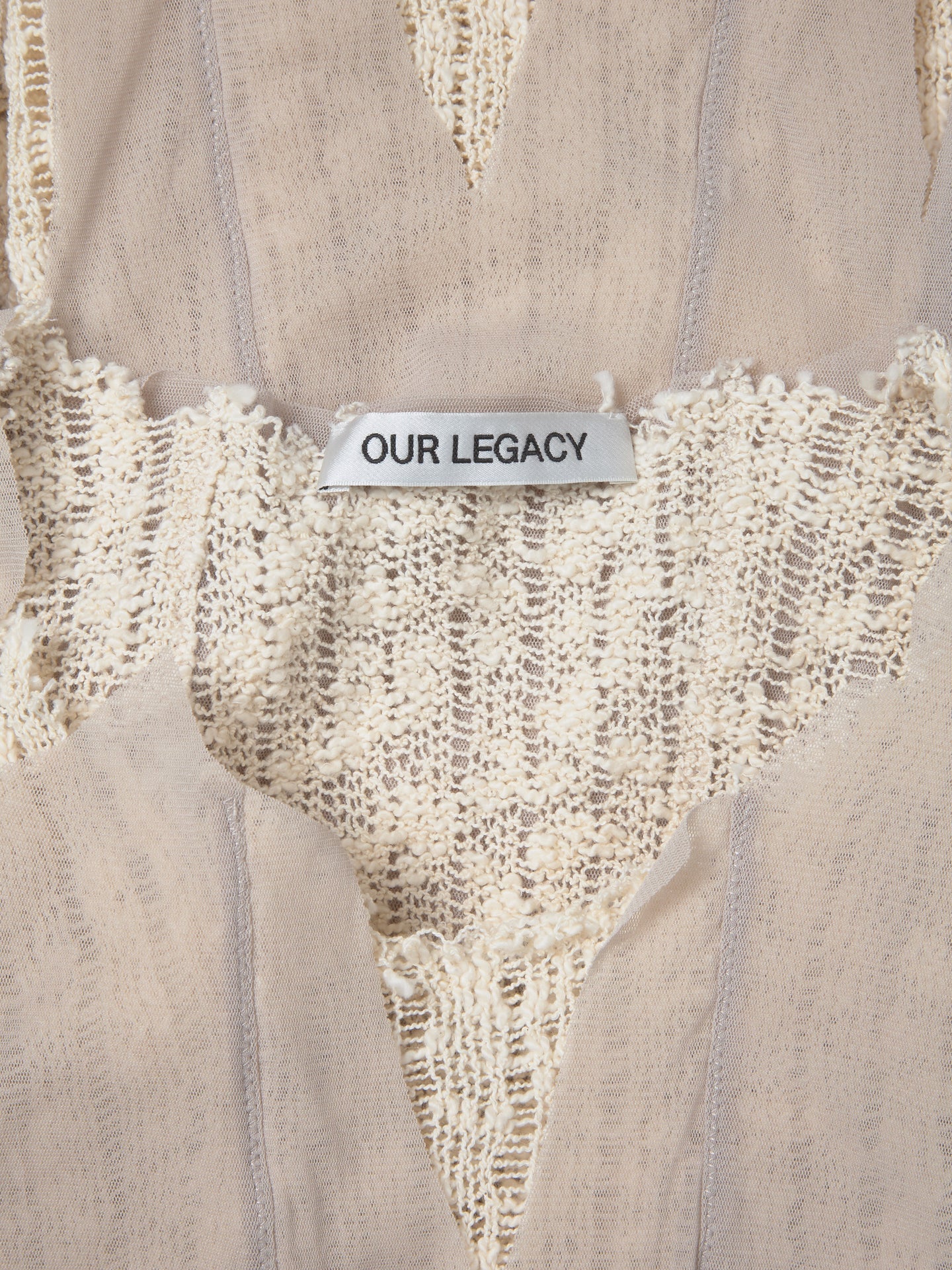 Taupe Nylon Mesh Ragged Vest