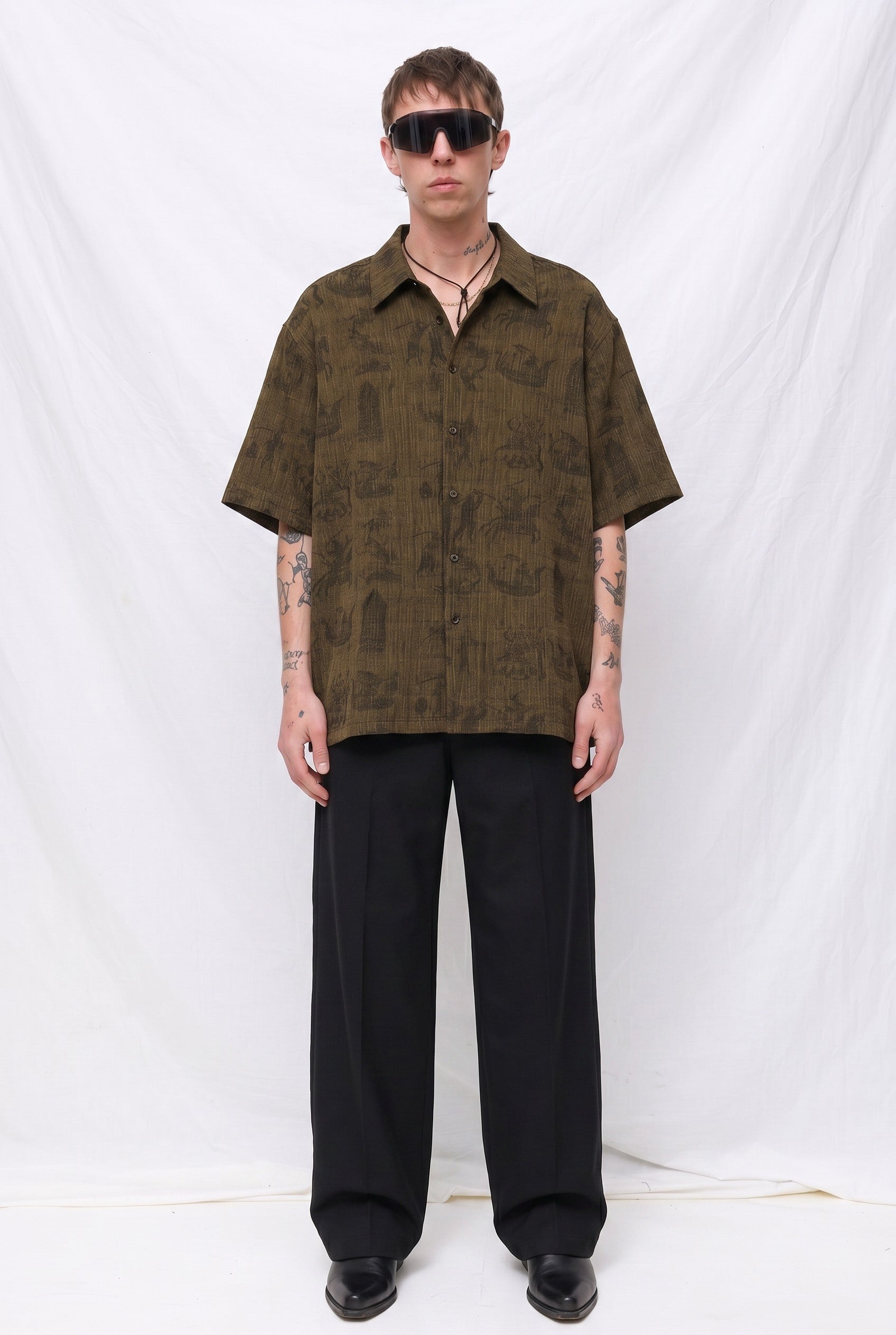 Reverse Print Camp Shirt
