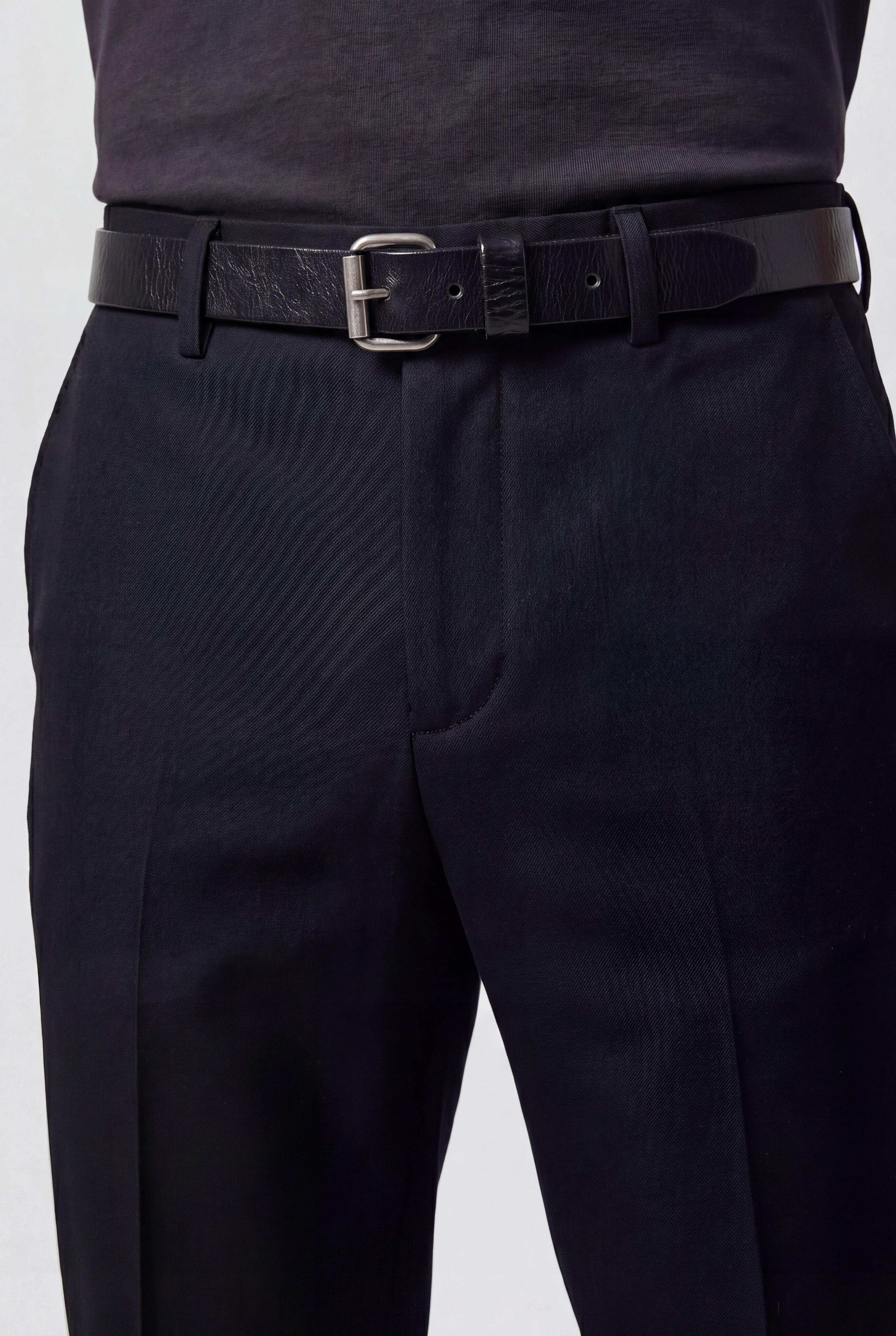Black Leather Roller Belt