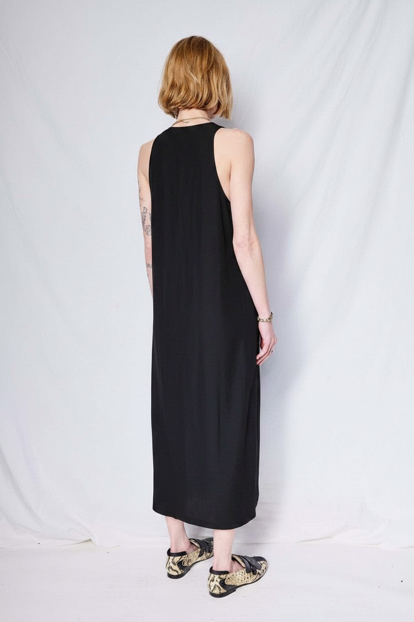 Black Taslan Trapeze Dress