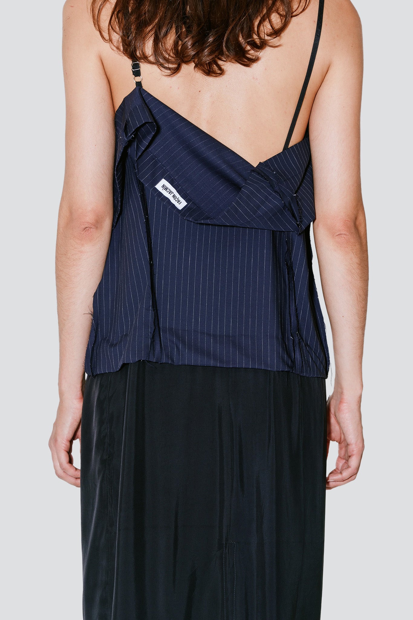 Navy White Stripes Royce Trompe L'oeil Skirt Dress