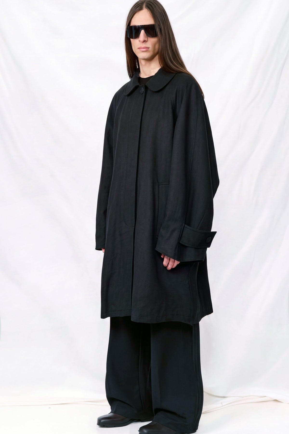 Grey/Black Oversized Double Sided Trench Coat