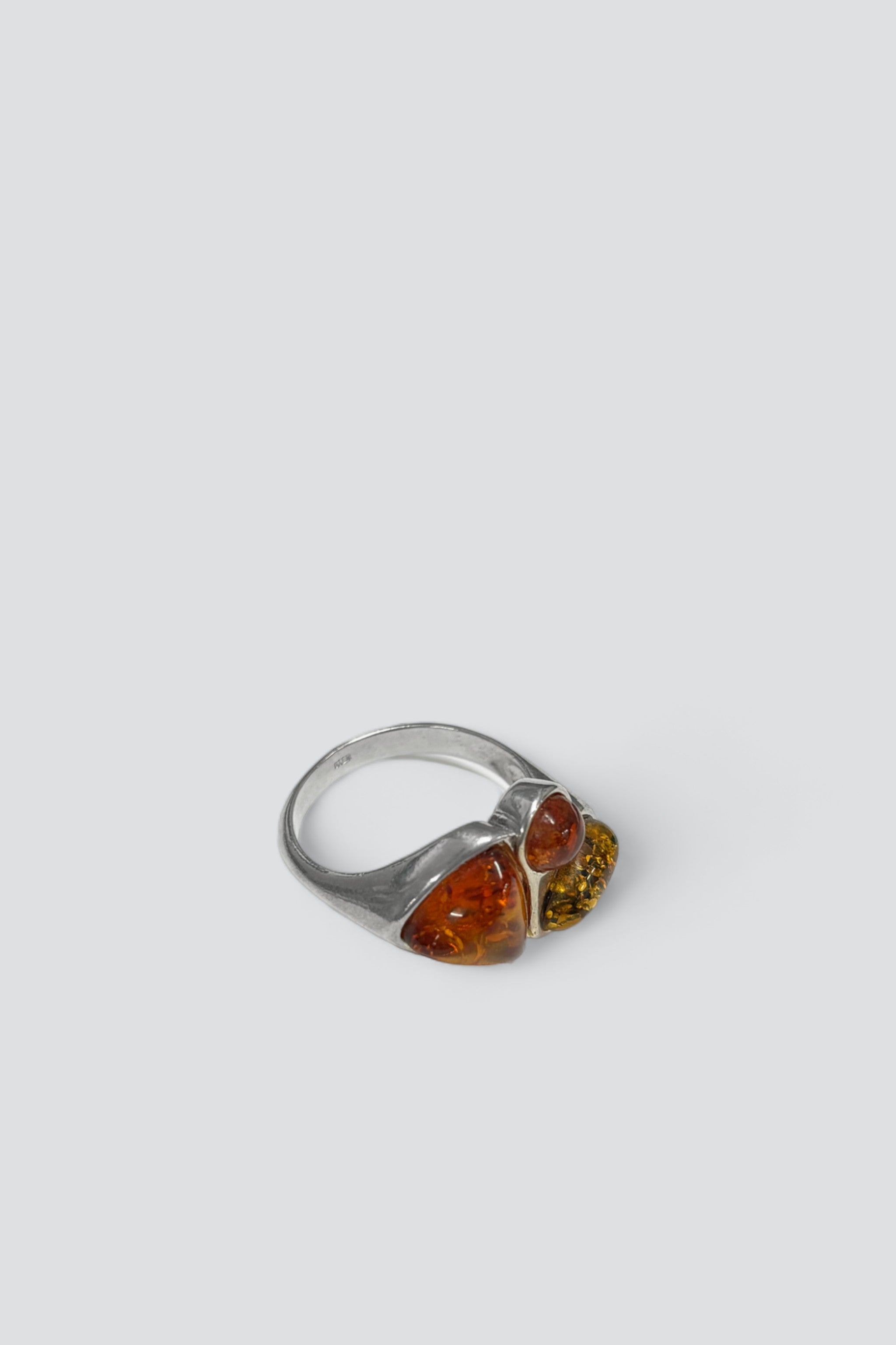 Sterling Silver Amber Shapes Ring