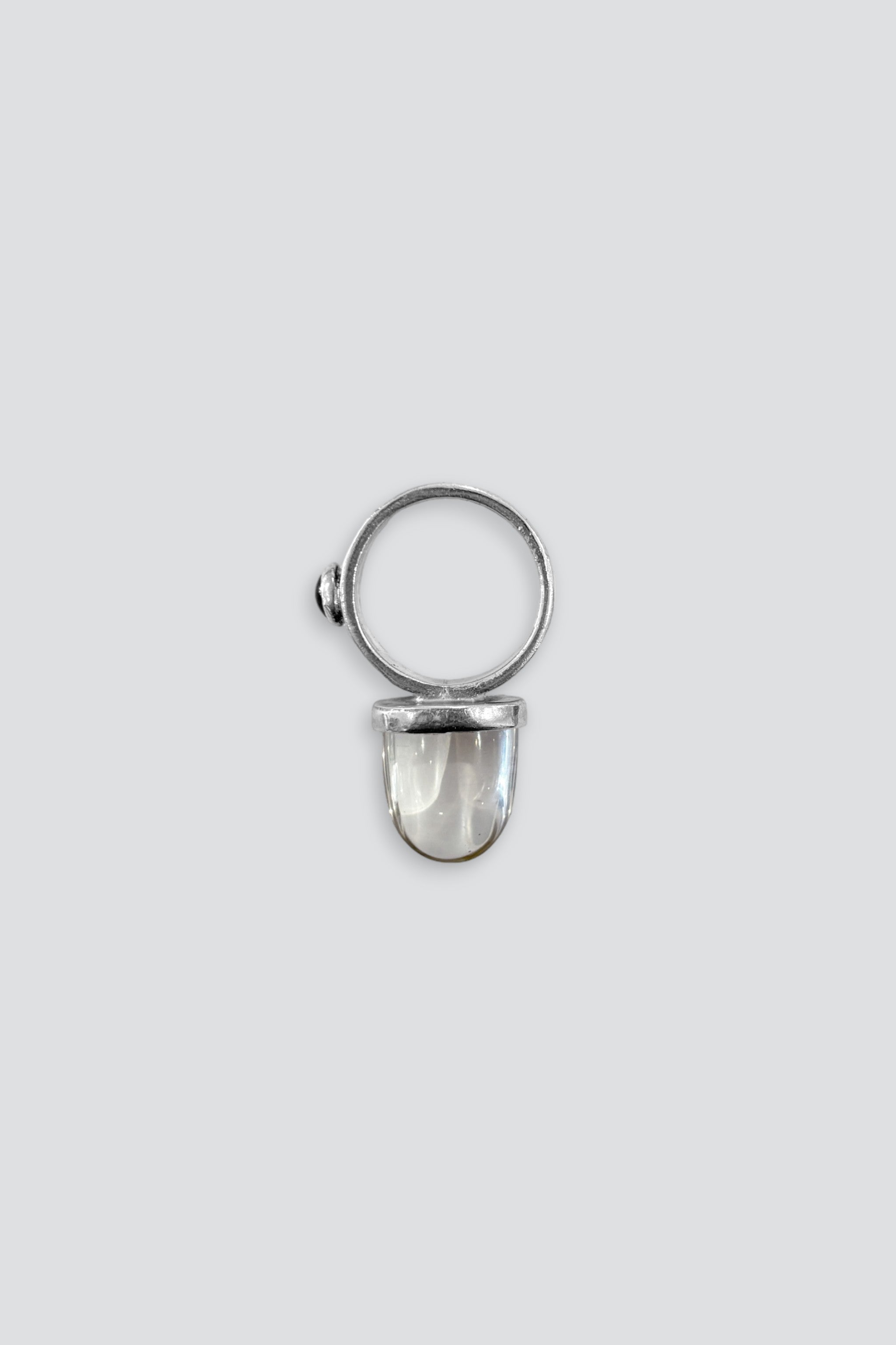 Sterling Silver Quartz Tourmaline Cone Ring