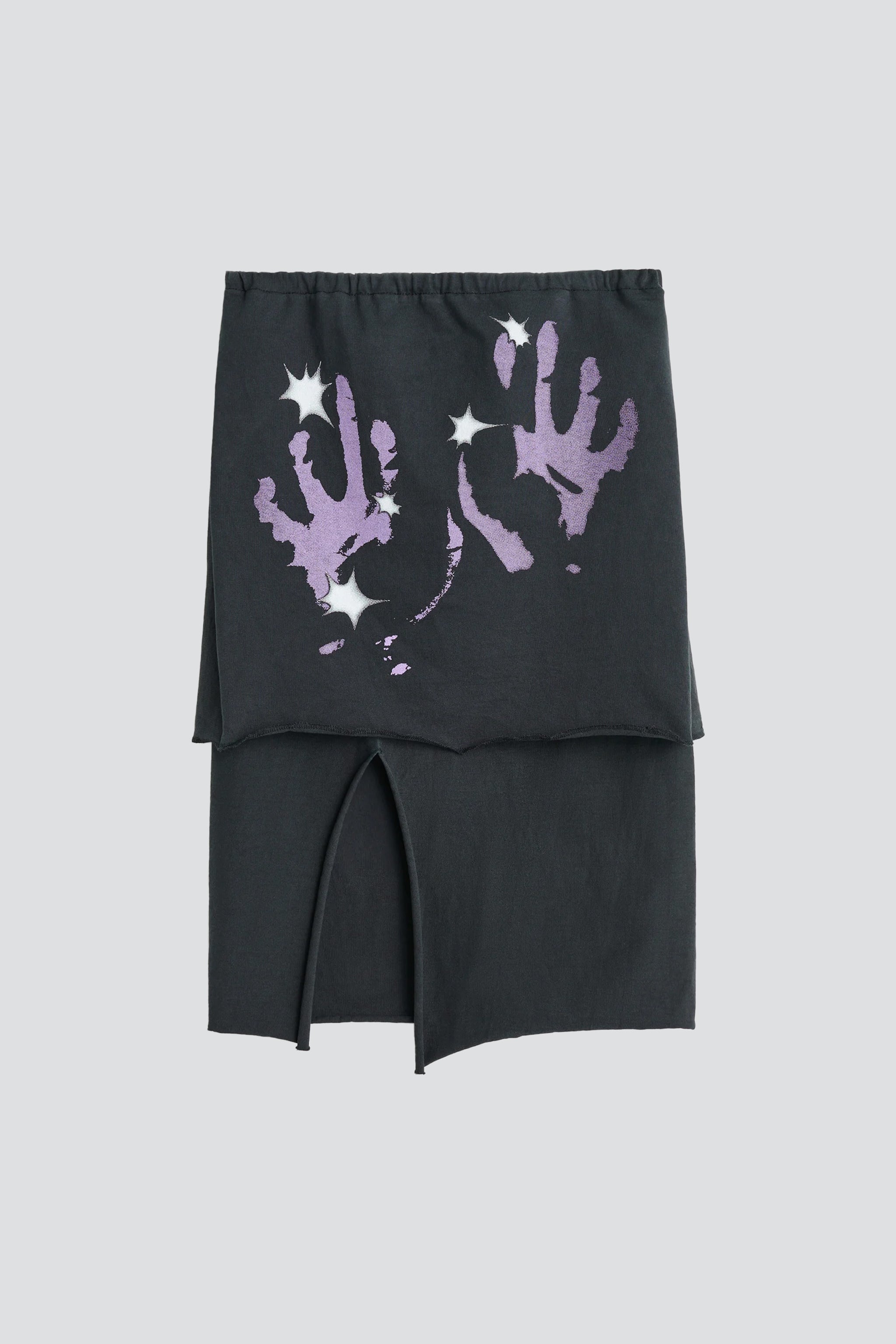 Lilac Taste of Hand Print Slashed Skirt