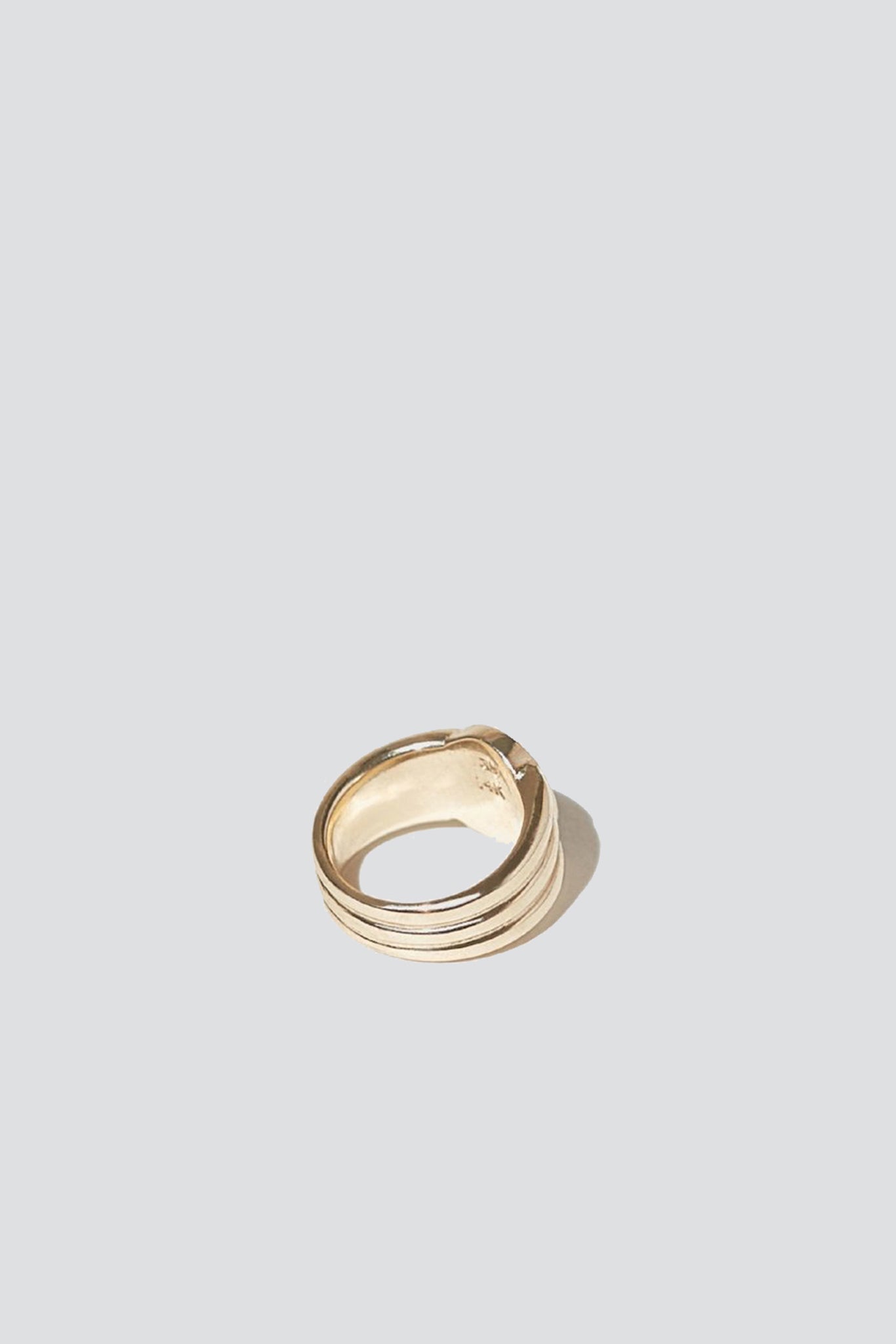 14K Gold Stacked Signet Ring