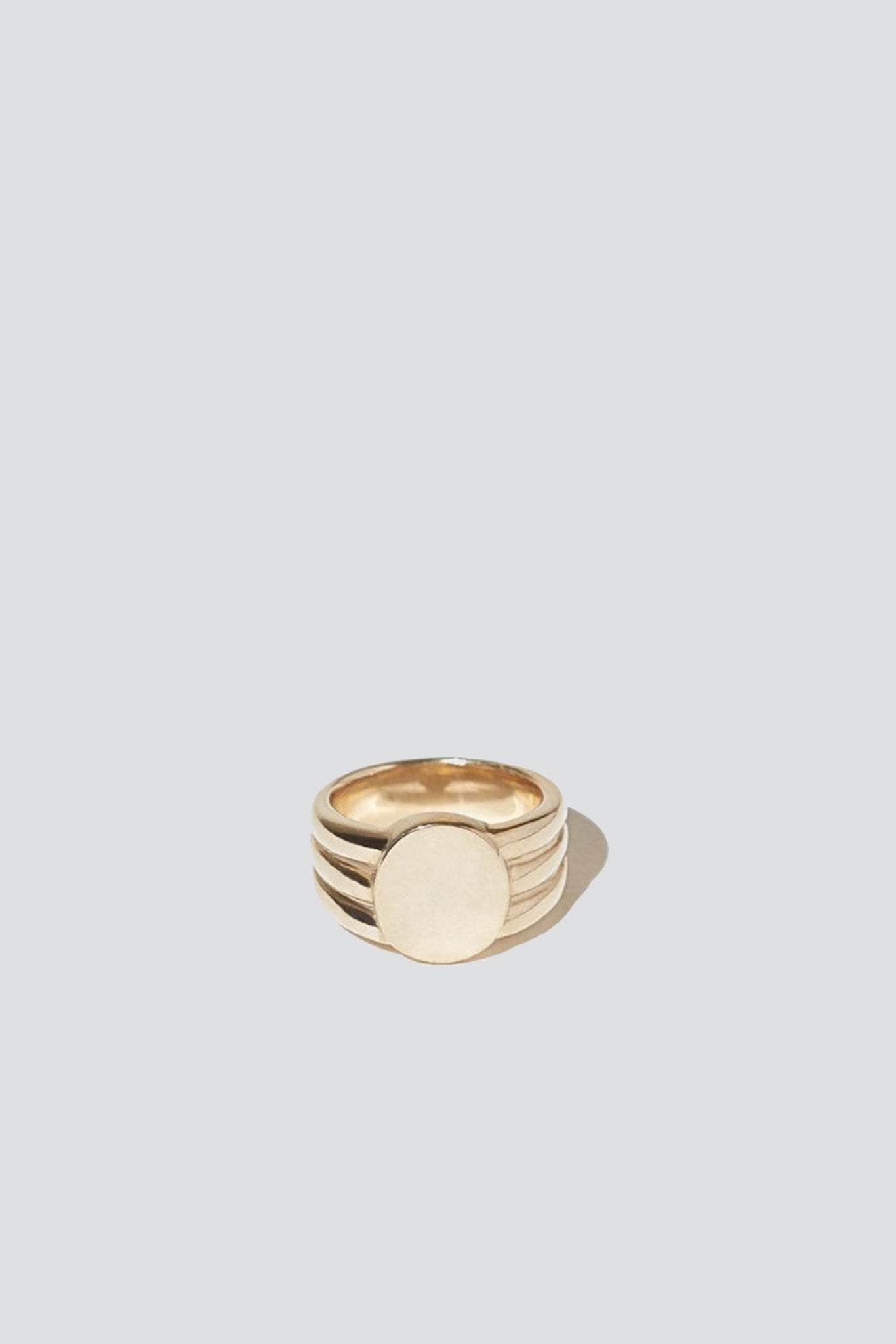 14K Gold Stacked Signet Ring