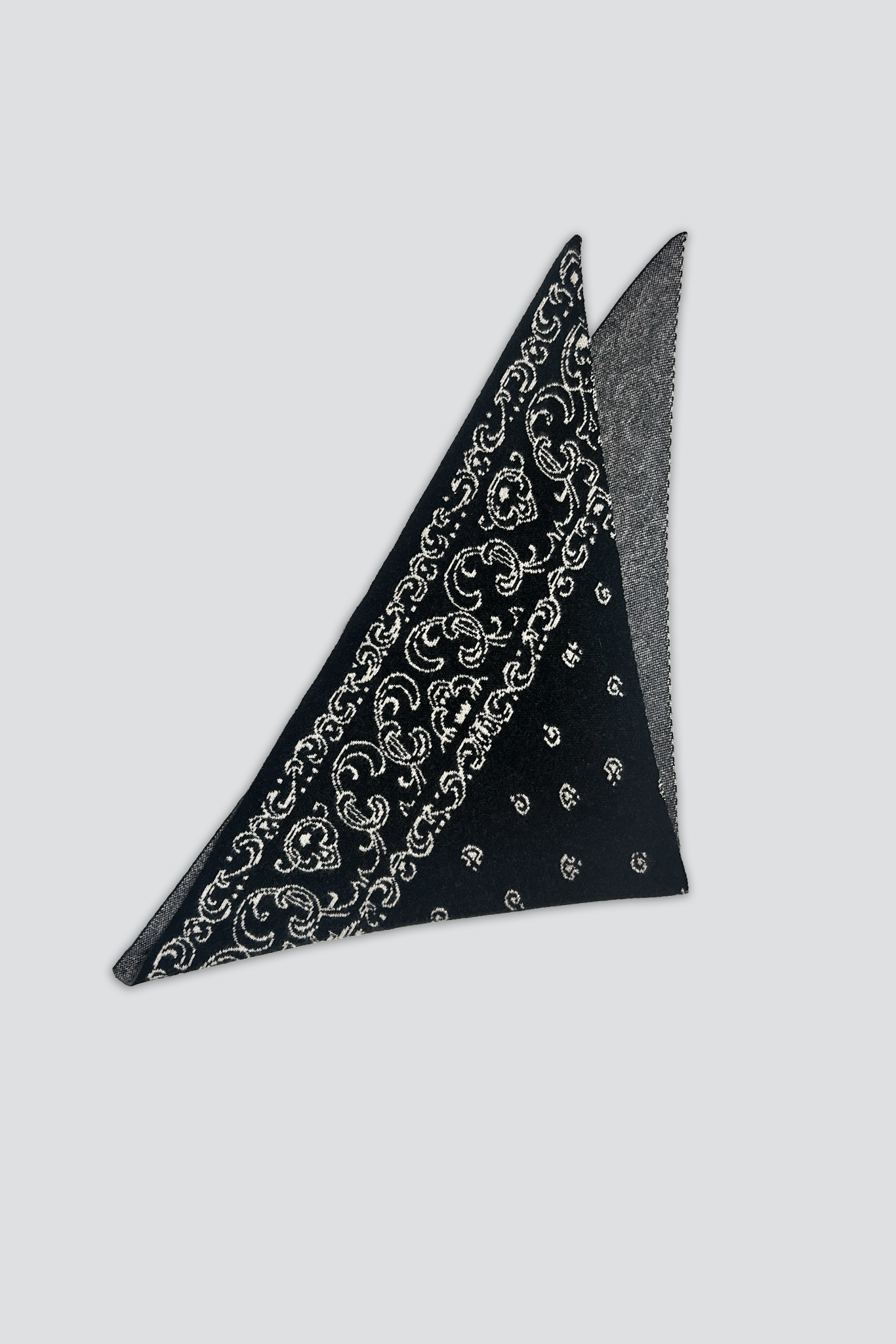 Black/Natural Jimmy Cashmere Bandana Scarf