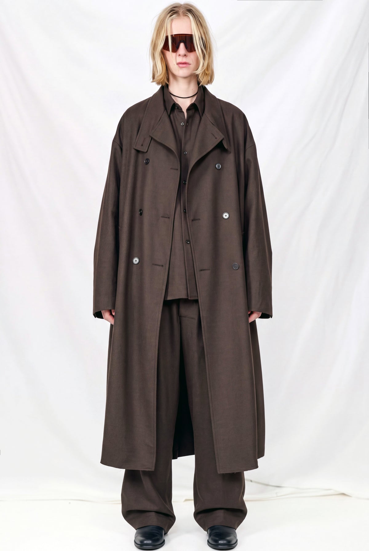 No.65 Brown Heavy Wool Oversized Coat