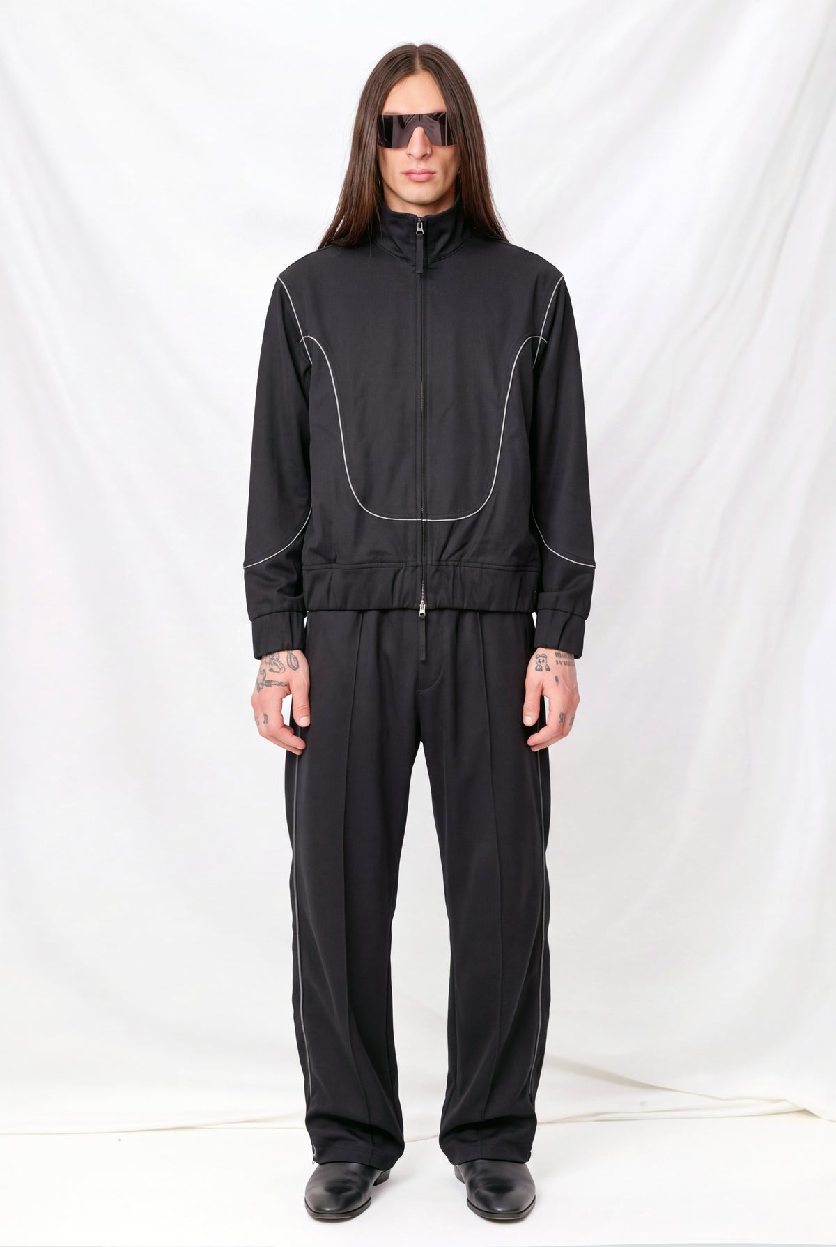 Blue/Black Wool Track Jacket