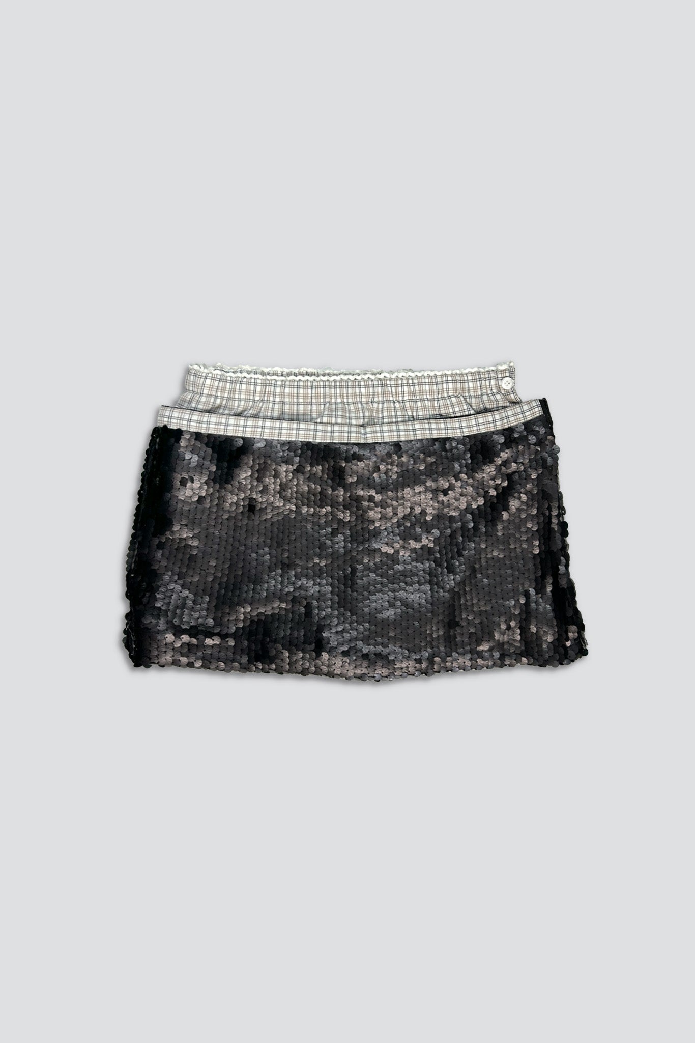 Black Sequin Flicker Mini Skirt