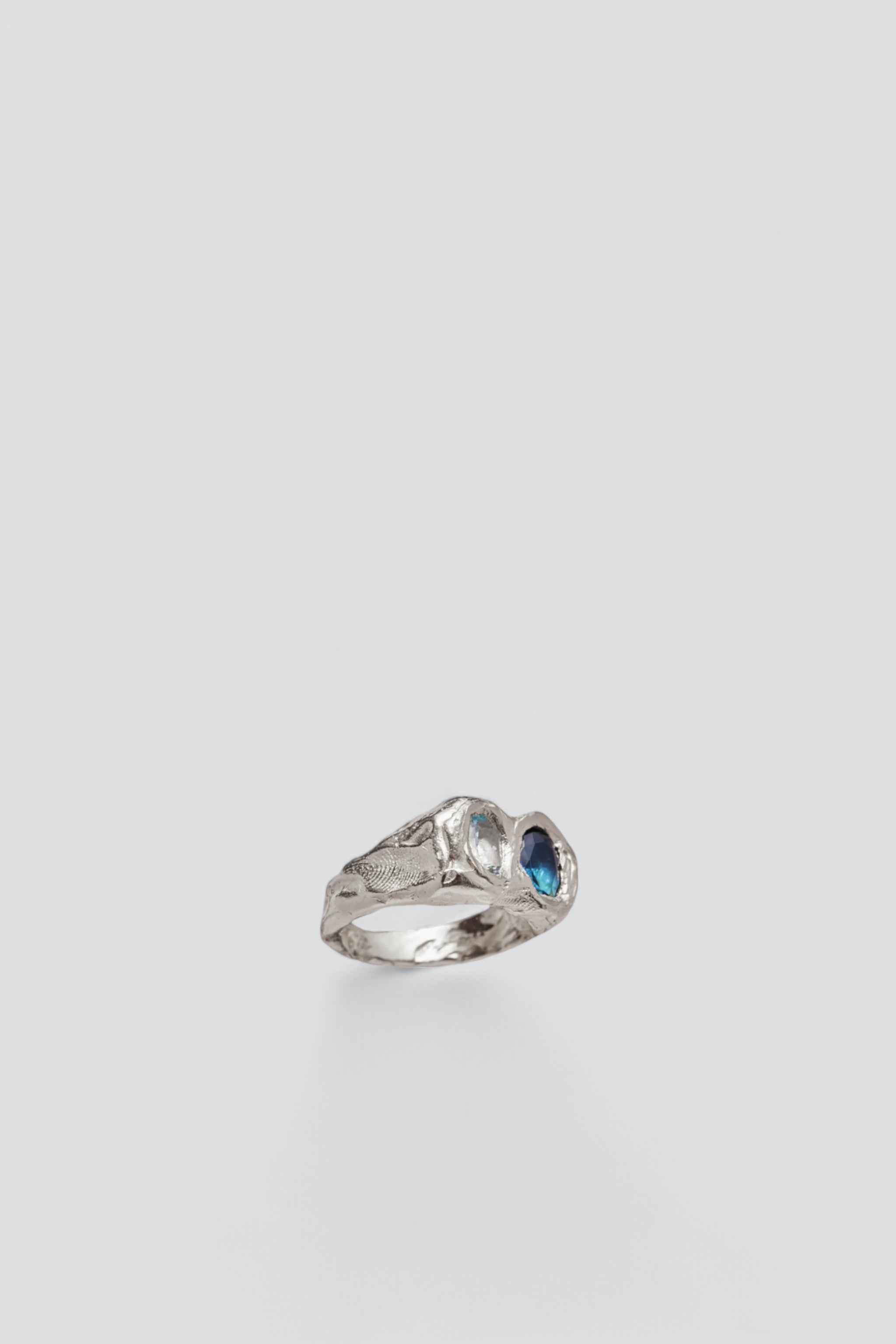 Silver/Blue Buzo Ring