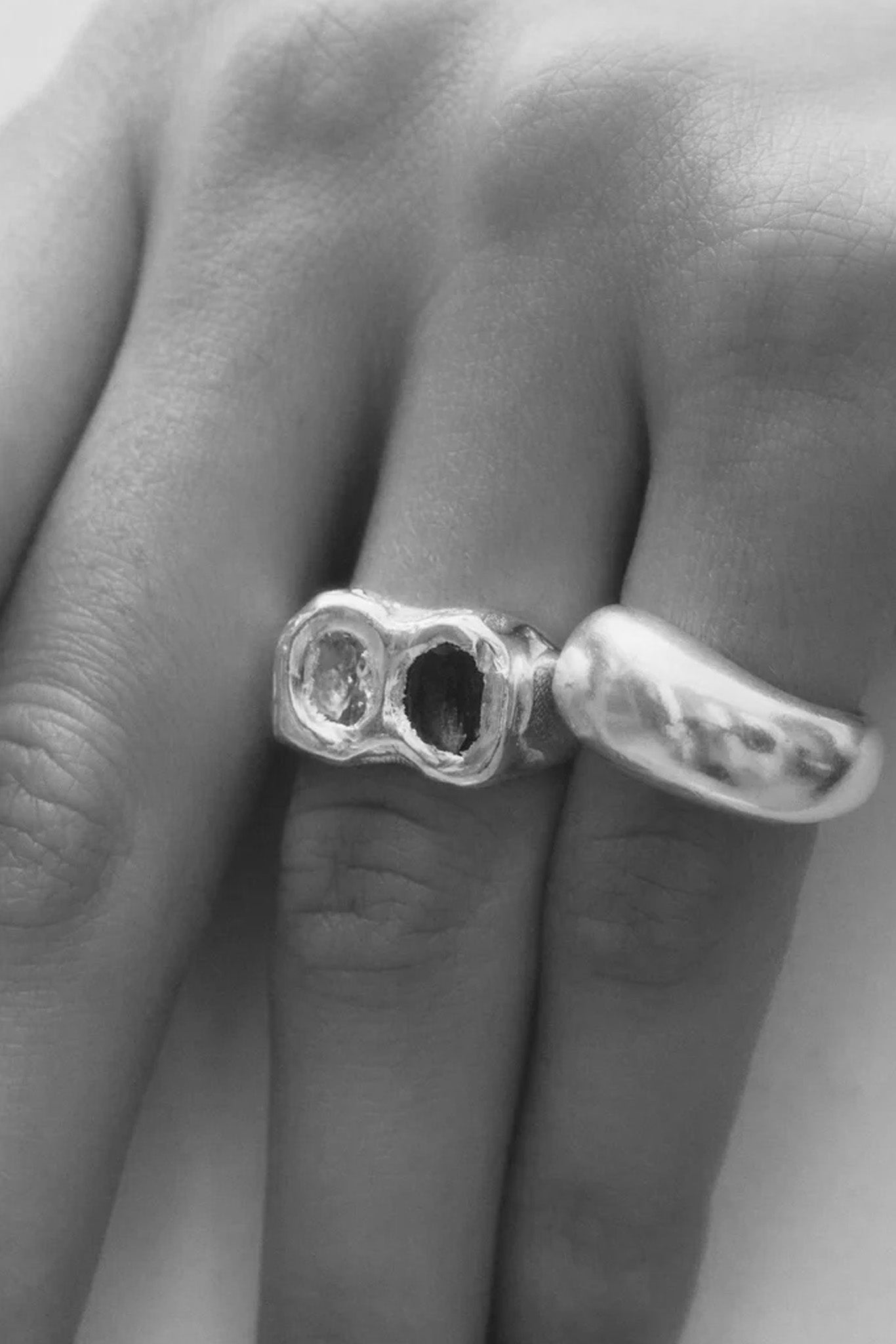 Silver/Blue Buzo Ring