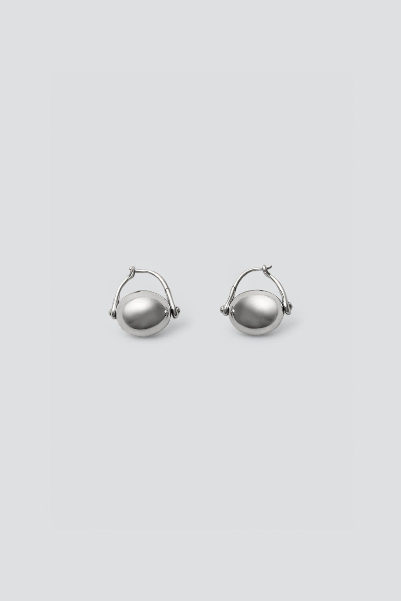 Silver Ellipse Earrings