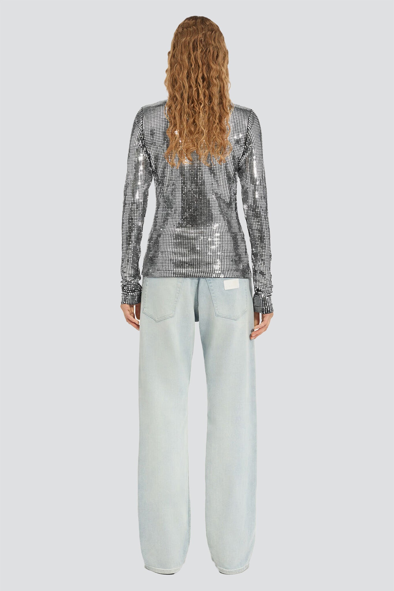 Silver Long-Sleeved Top