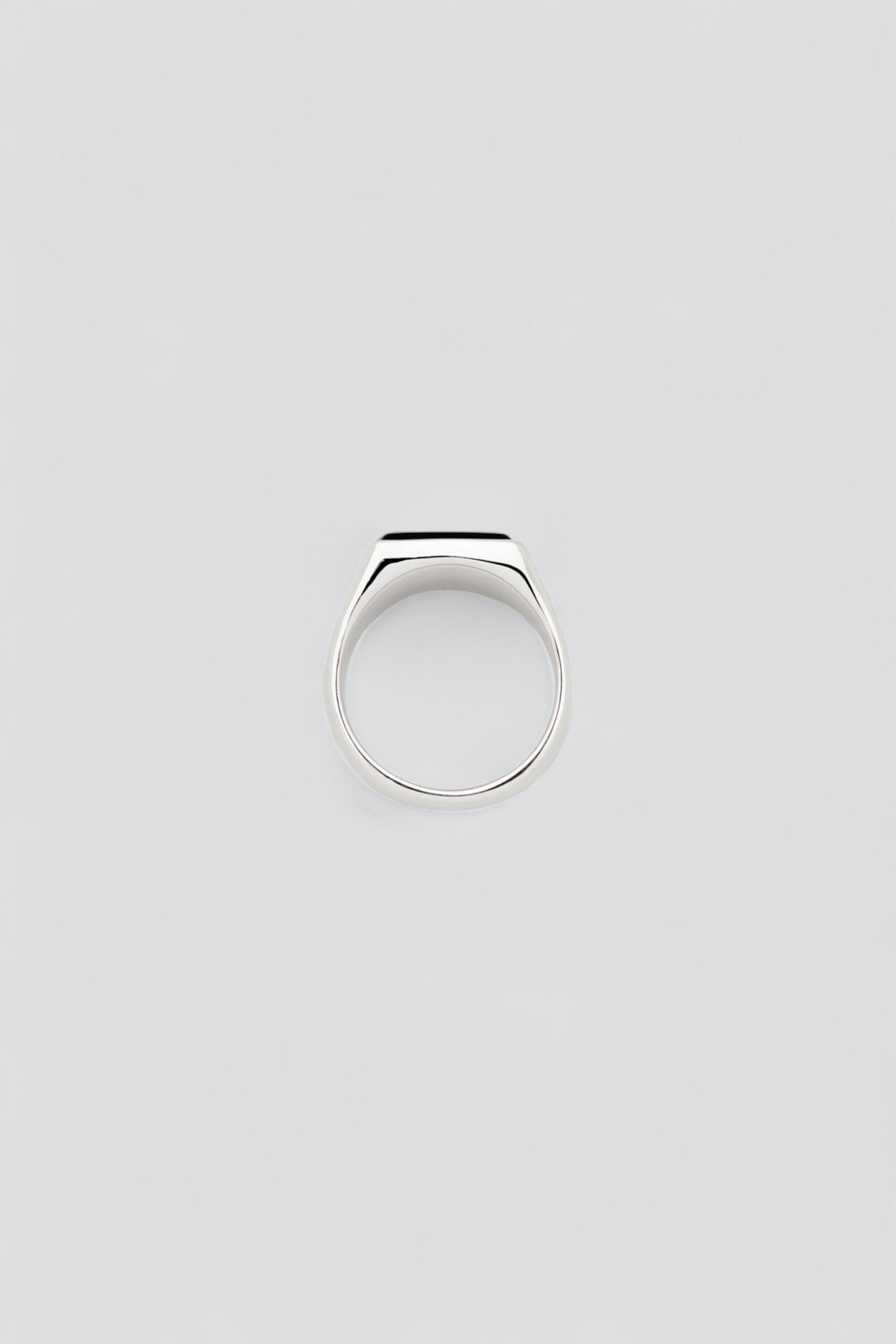 Silver M Cushion Black Onyx Ring