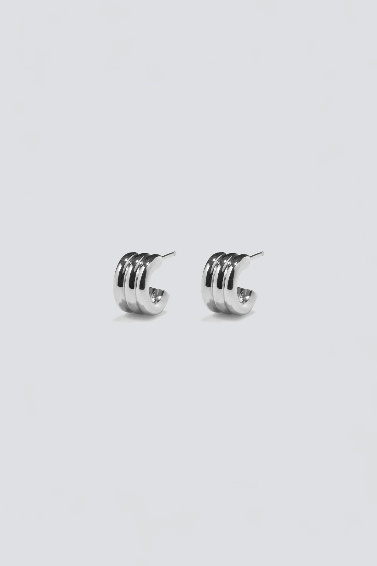 Sterling Silver Mini Triple Ridge Earrings