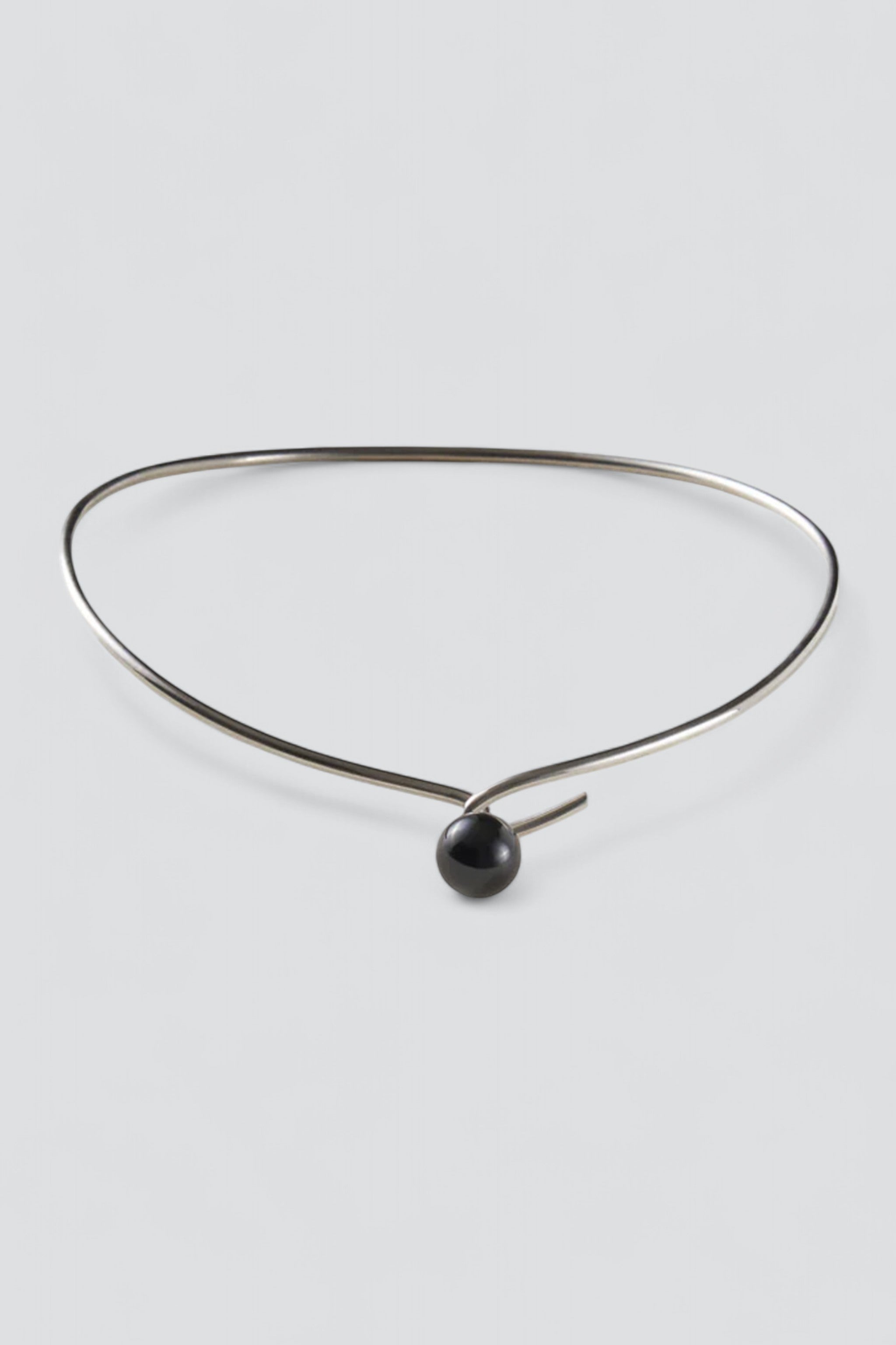 Silver Onyx Linear Bead Collar