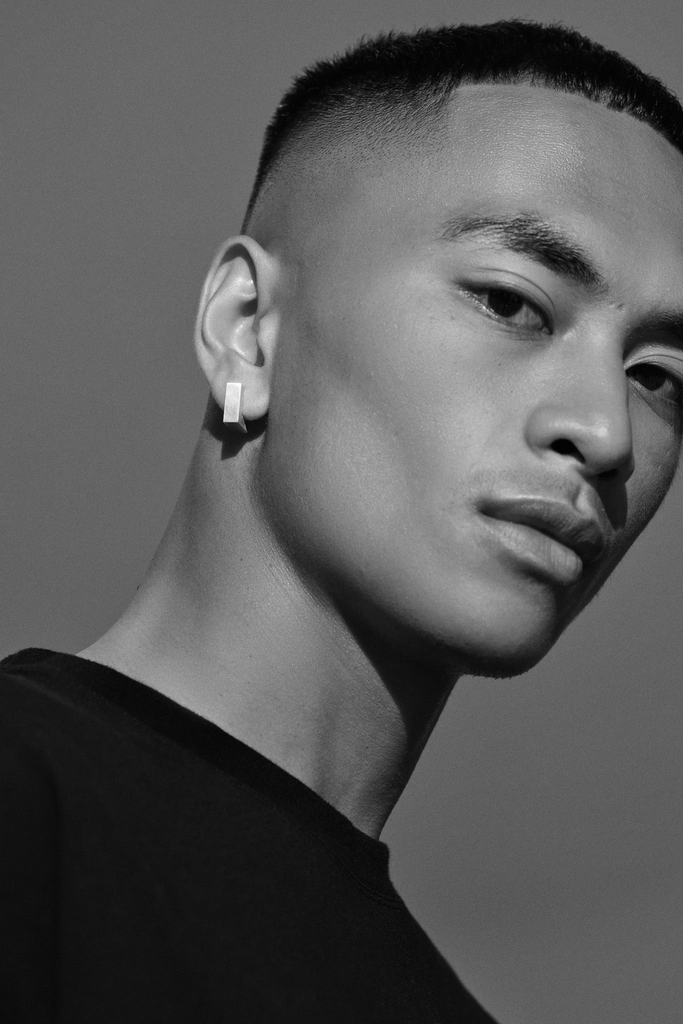 Silver Satin Small Square Hoops - Tom Wood – Assembly New York