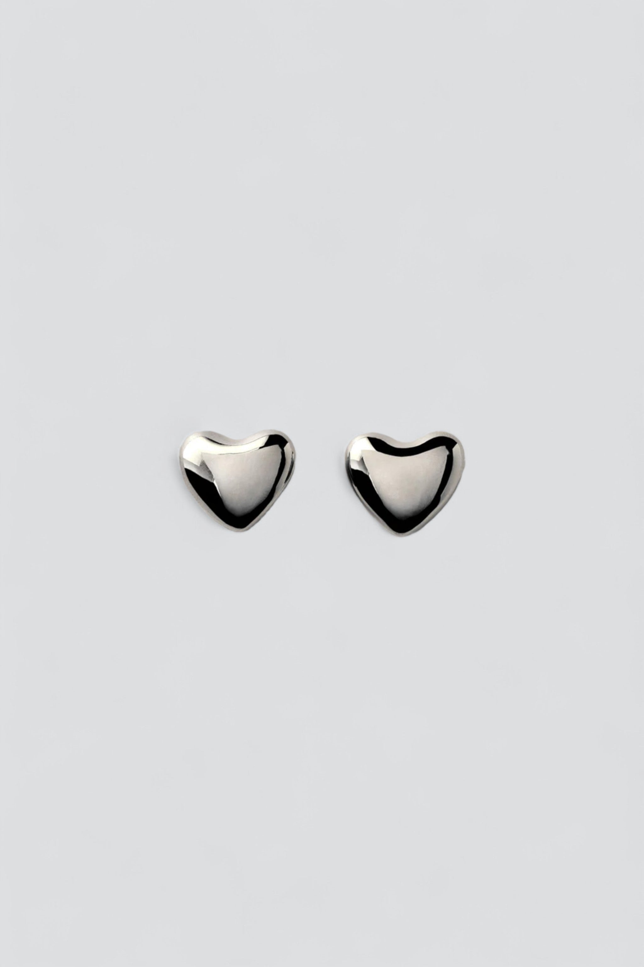 Silver Small Voluptuous Heart Earrings