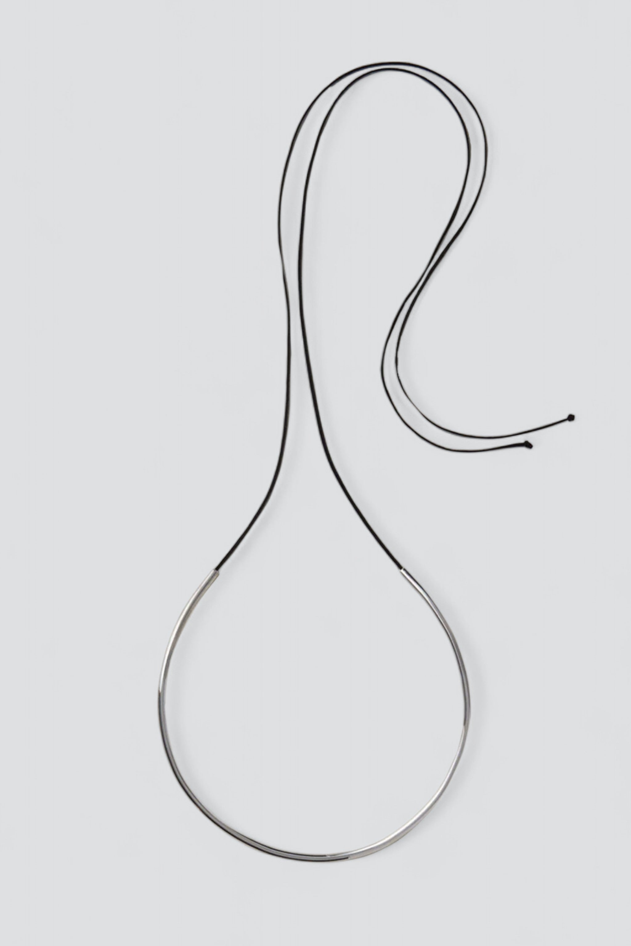 Silver Tube Collar w/ String