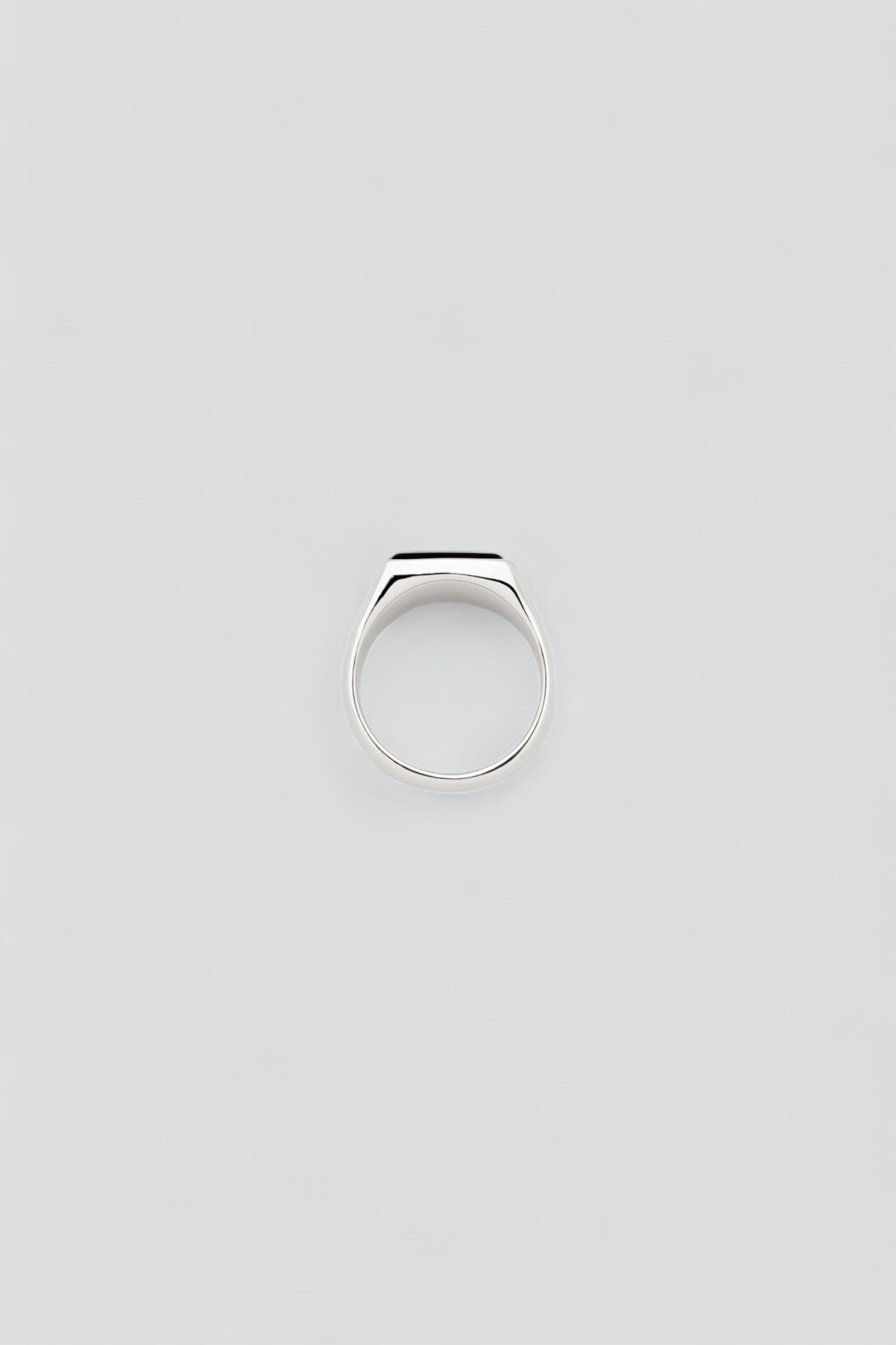 Silver W Cushion Black Onyx Ring