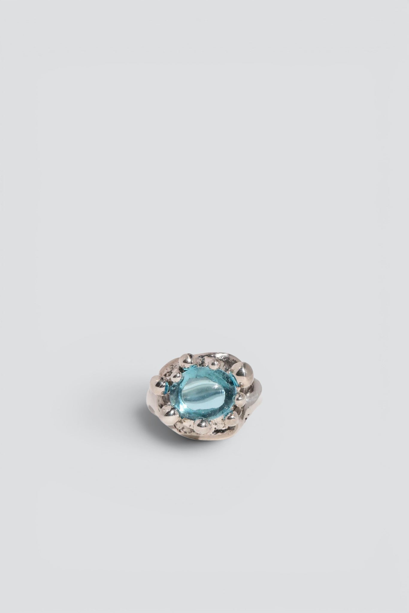 Silver / Aqua Glass Atrium Ring