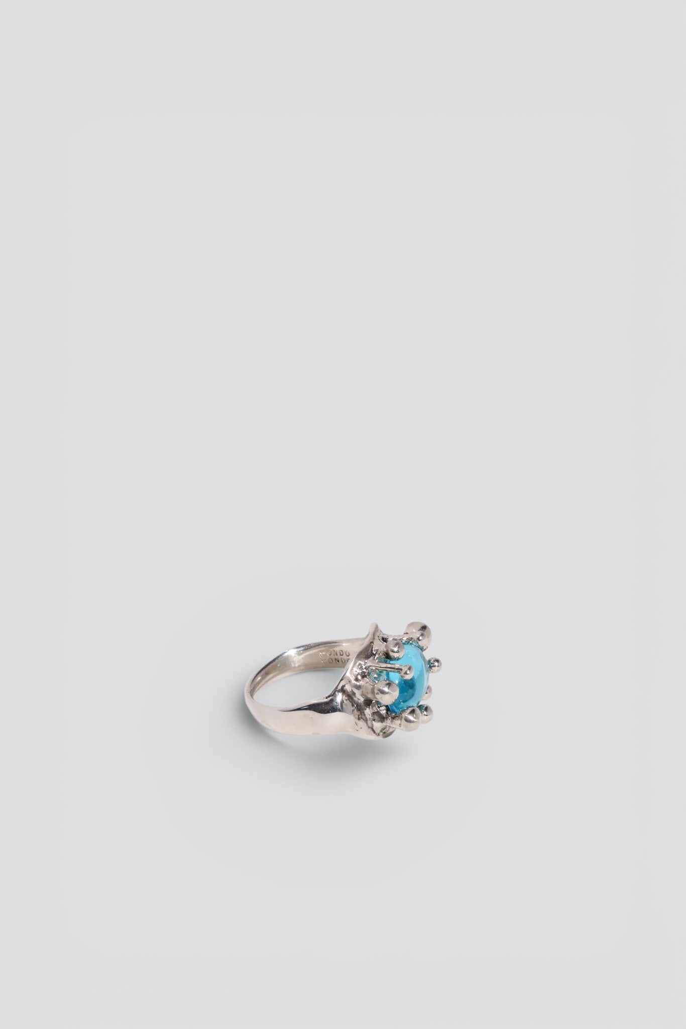 Silver / Aqua Glass Atrium Ring
