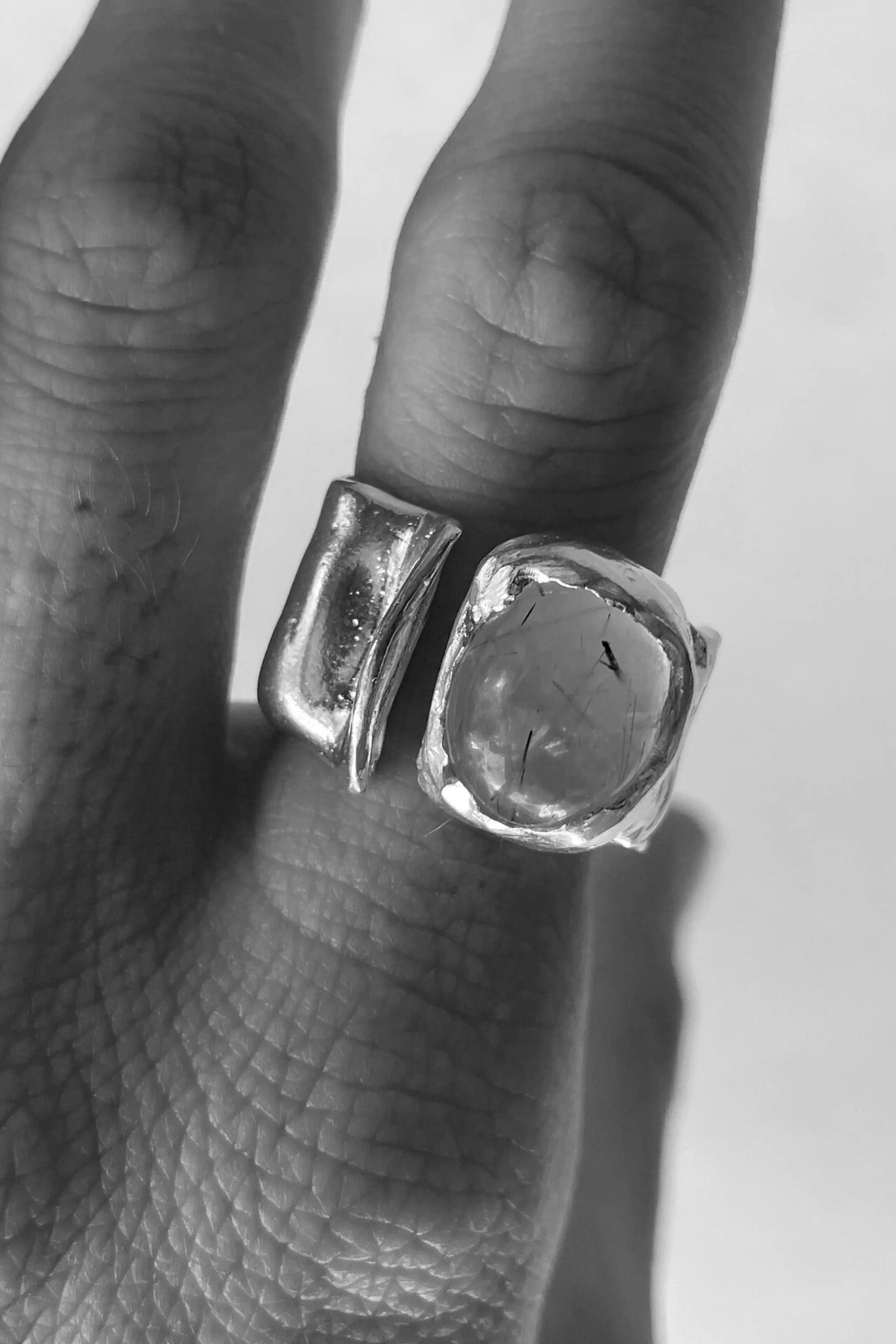 Silver/Green Uva Ring