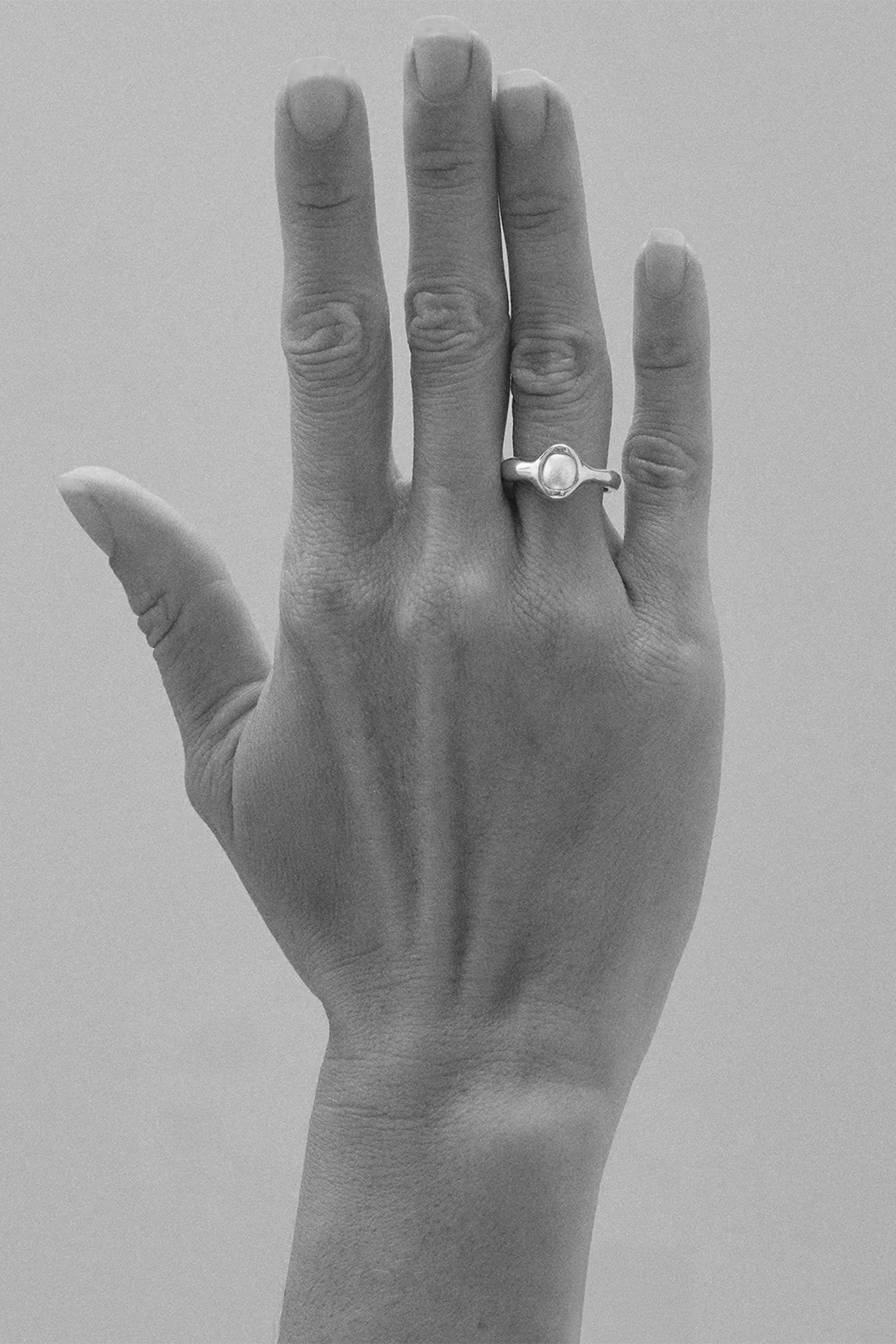 Sterling Silver Simple Perlita Ring