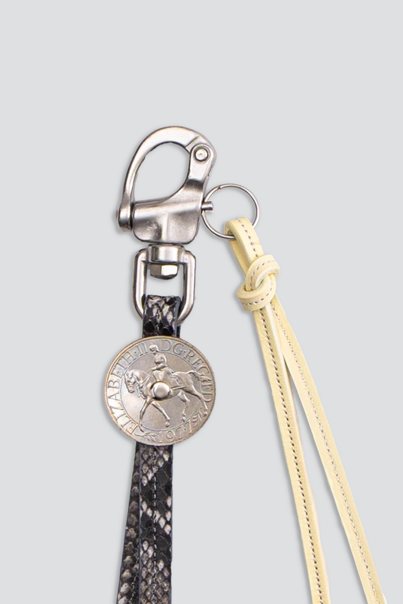 Butter/Grey Snake Print Souvenir Keyring