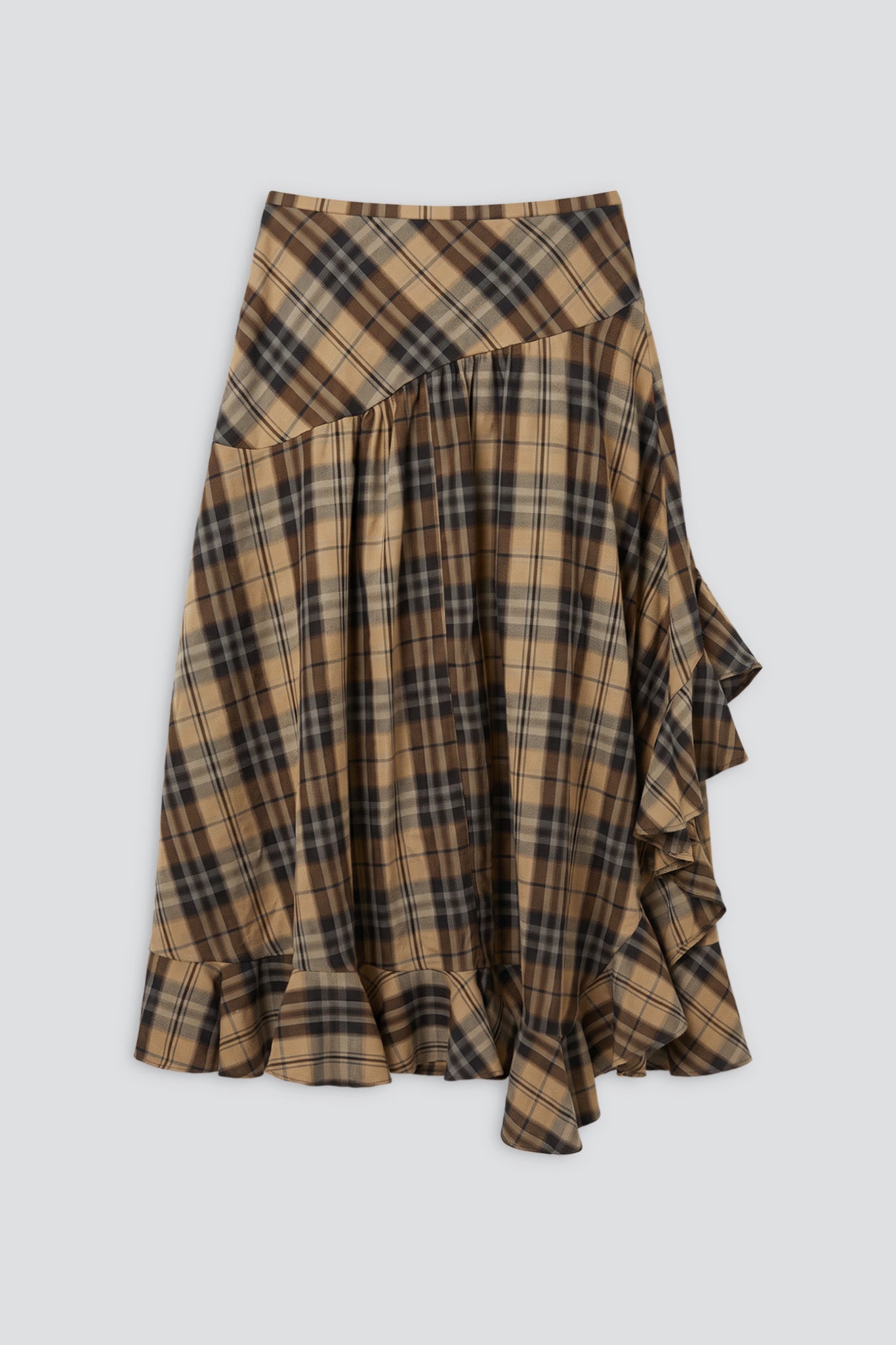 Smog Plaid Lightweight Flannel Florist Skirt