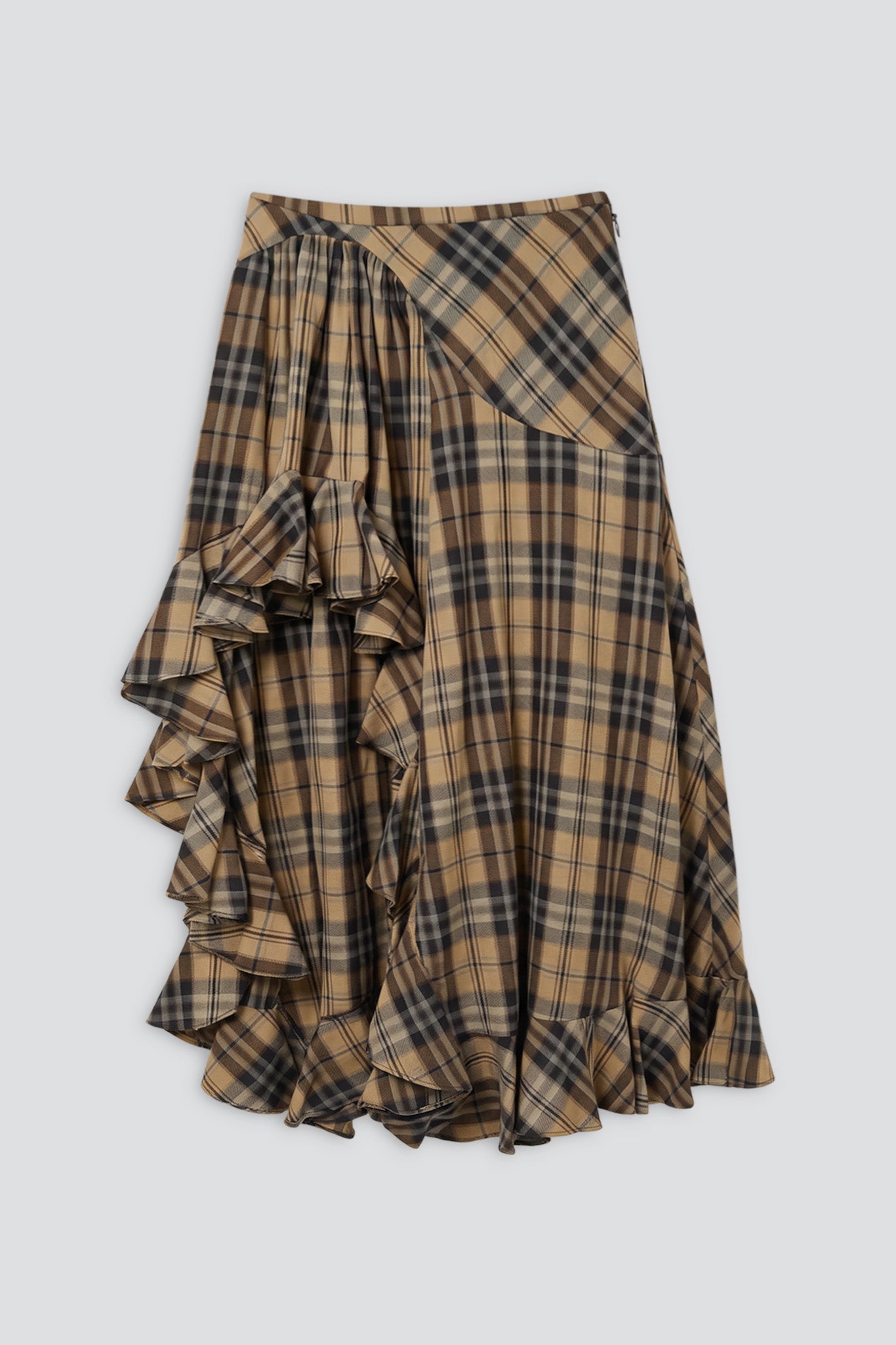 Smog Plaid Lightweight Flannel Florist Skirt
