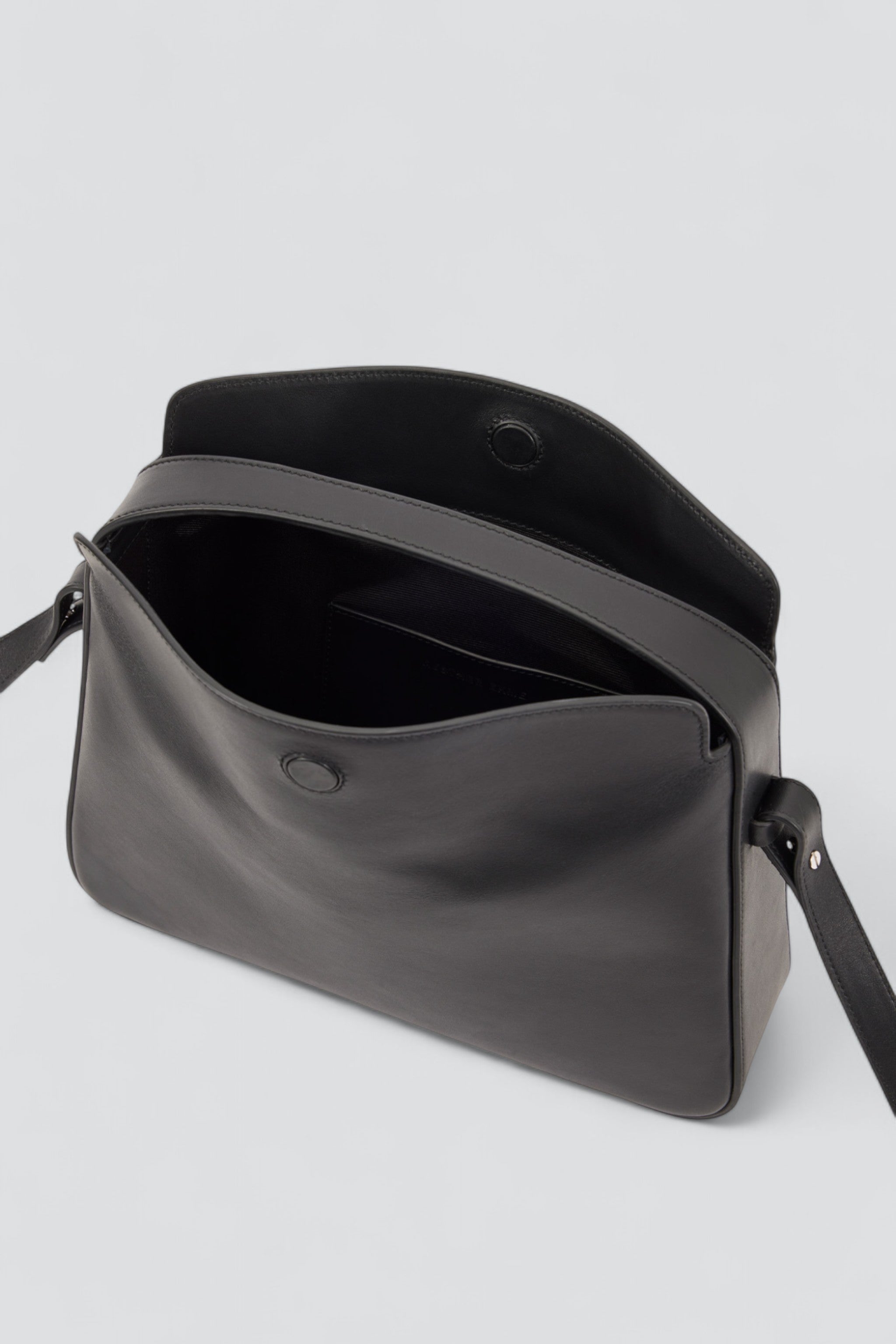 Black Soft Baguette Crossbody Bag