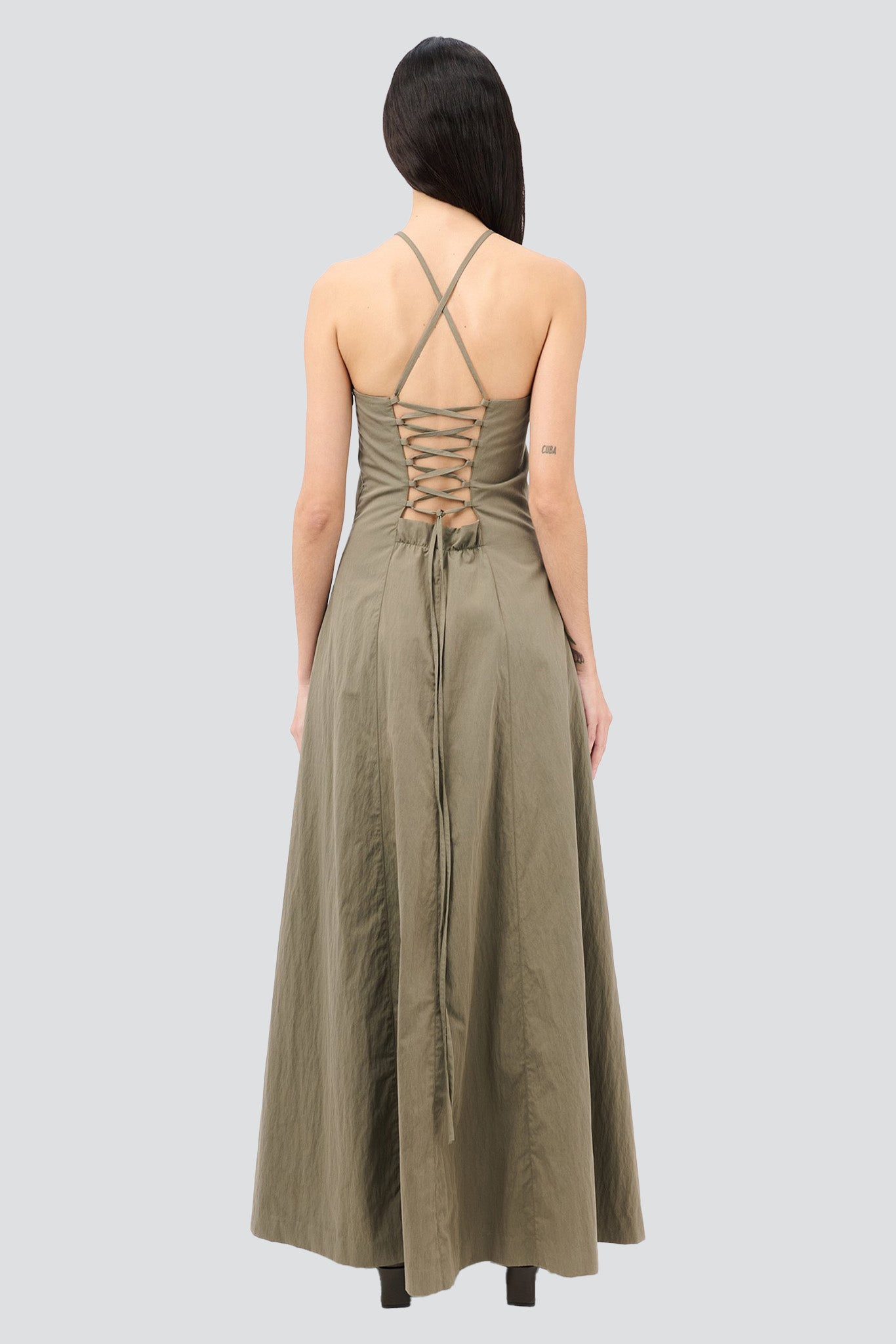 Solaro Sage Tide Cotton Nylon Poise Dress