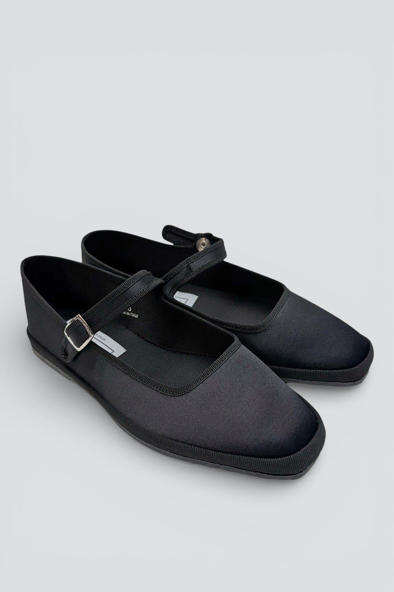 Black Satin Square Toe Mary Jane