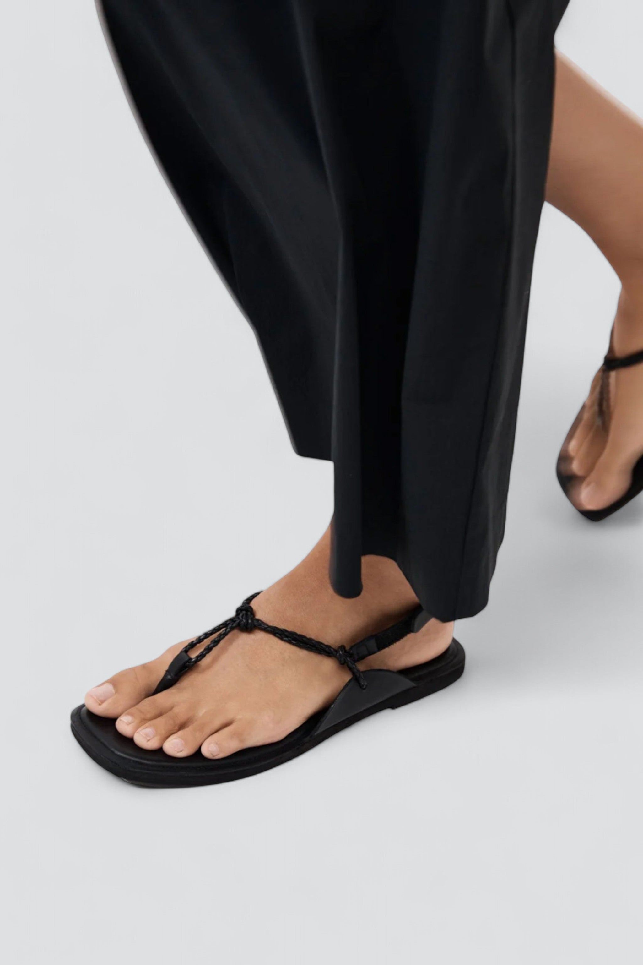 Black Woven Rope Sandal