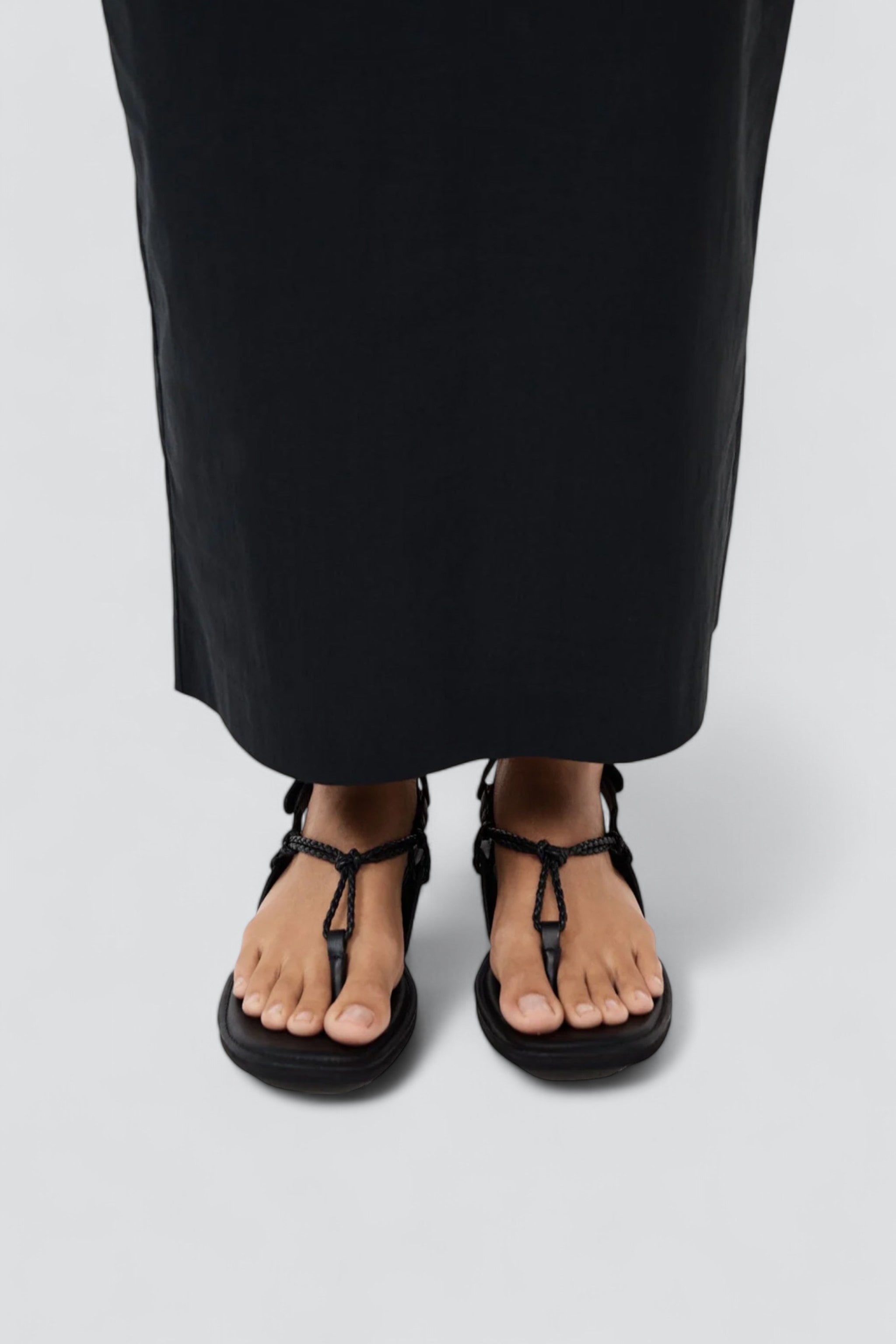 Black Woven Rope Sandal