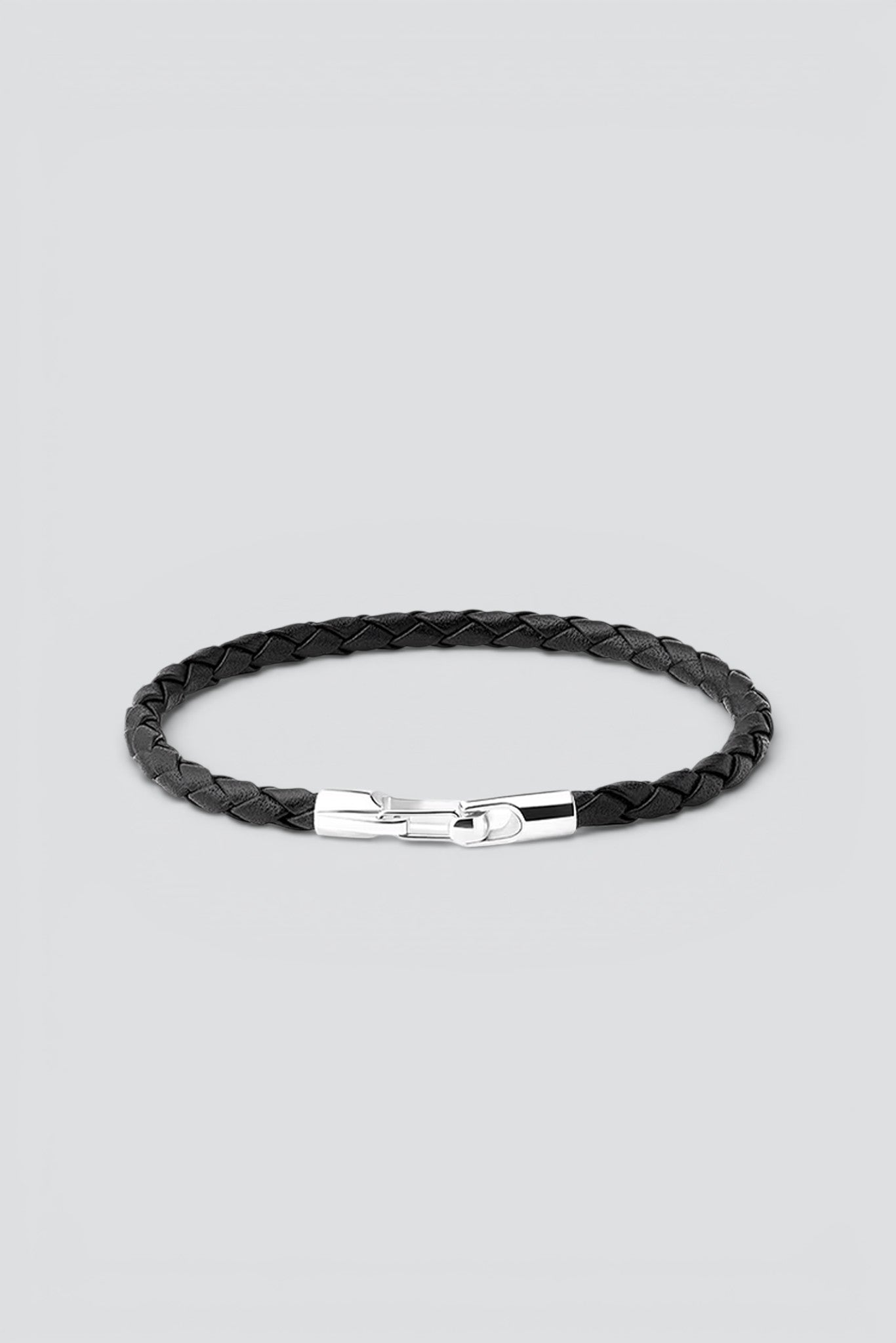 Sterling Silver Ames Leather Bracelet