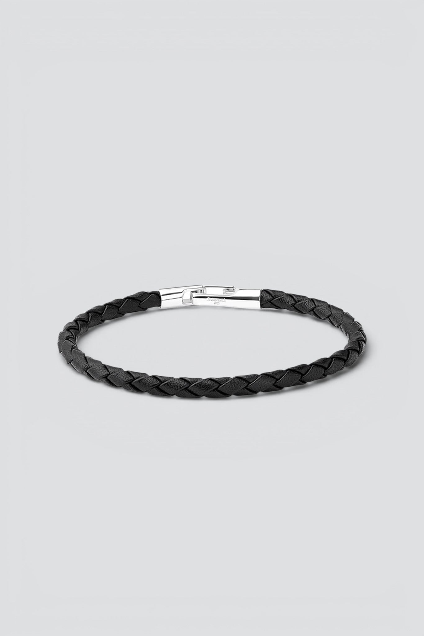 Sterling Silver Ames Leather Bracelet