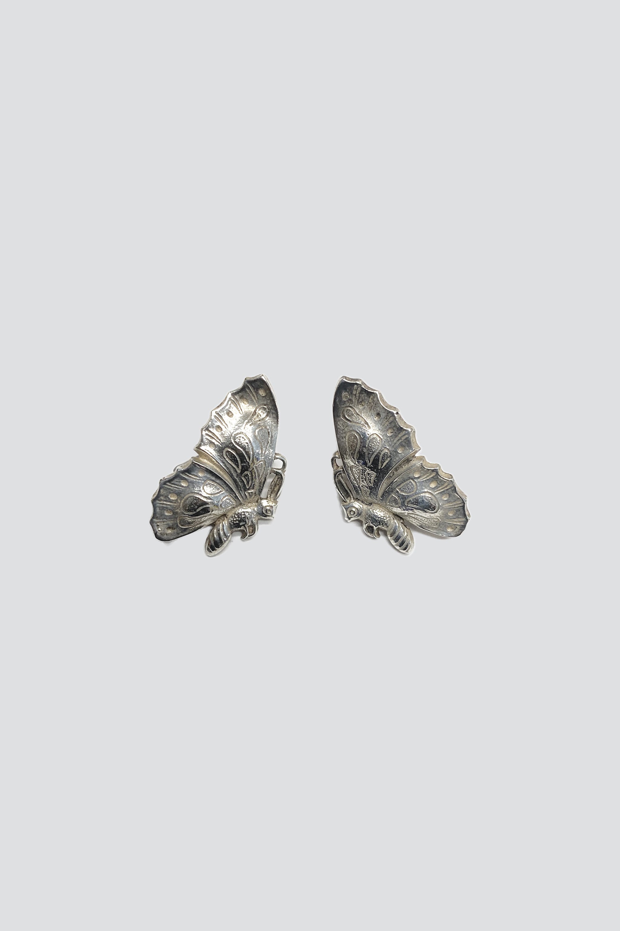 Sterling Silver Butterfly Clip On Earrings