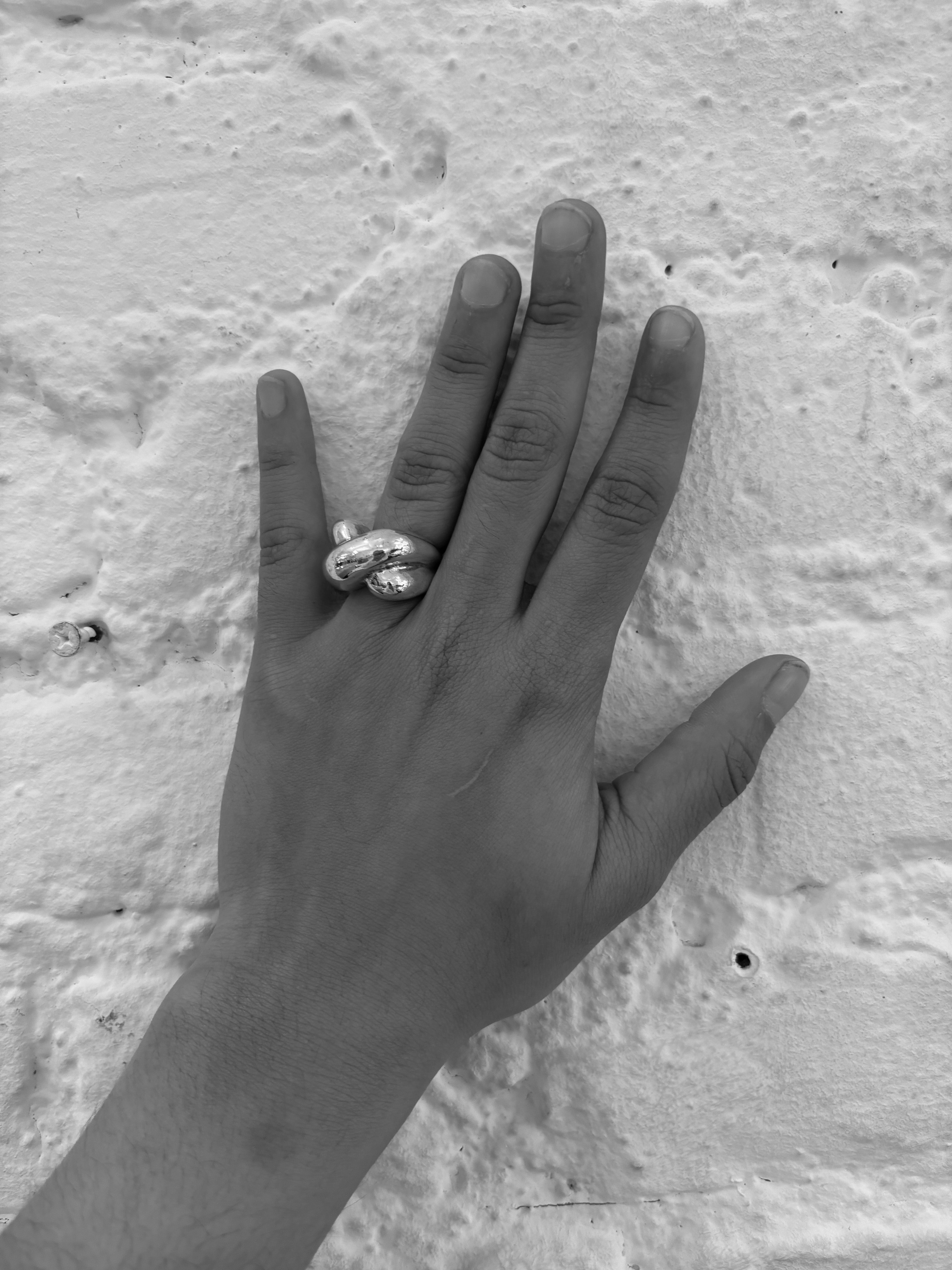 Sterling Silver Chunky Crossed Ring