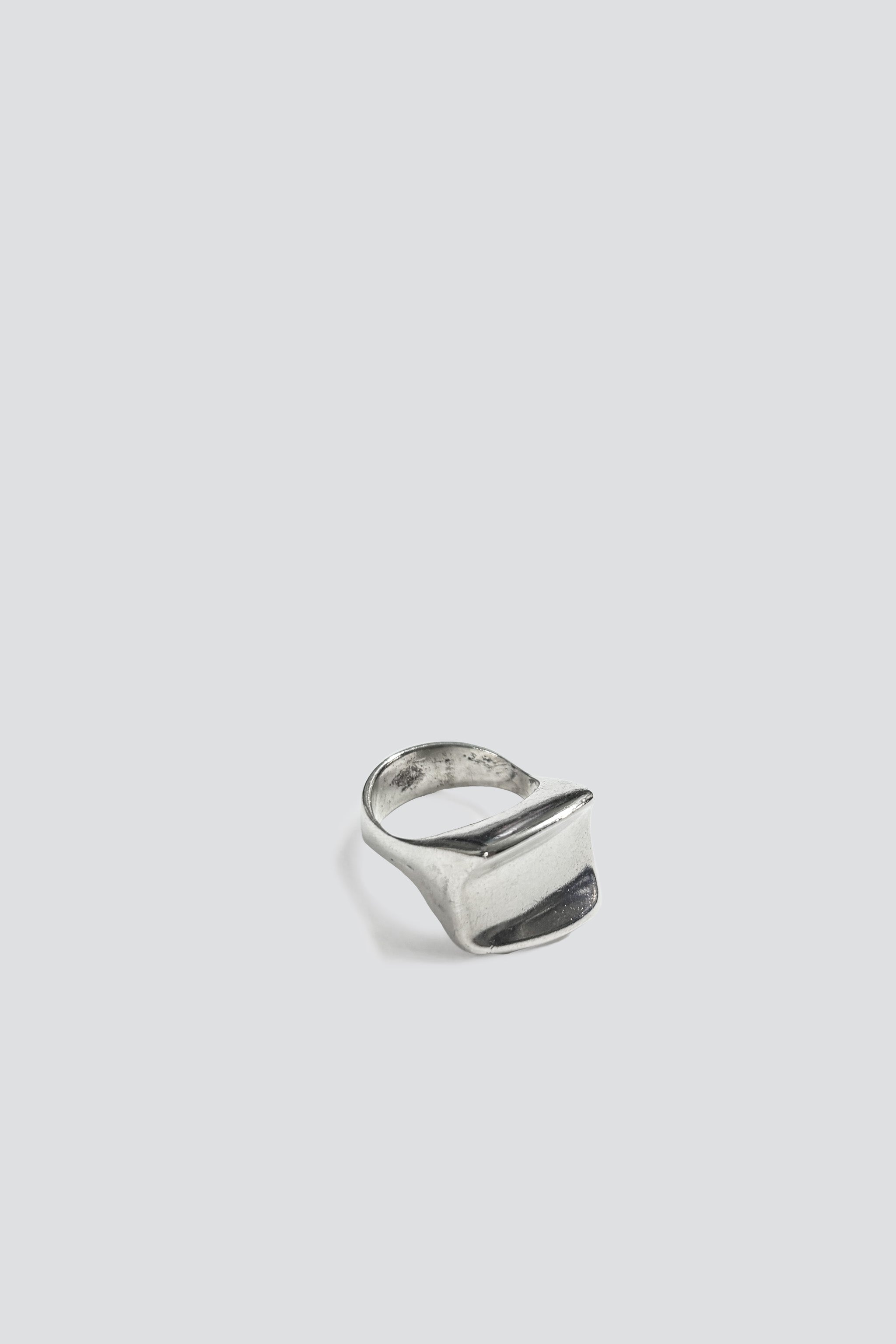 Sterling Silver Concave Plate Ring