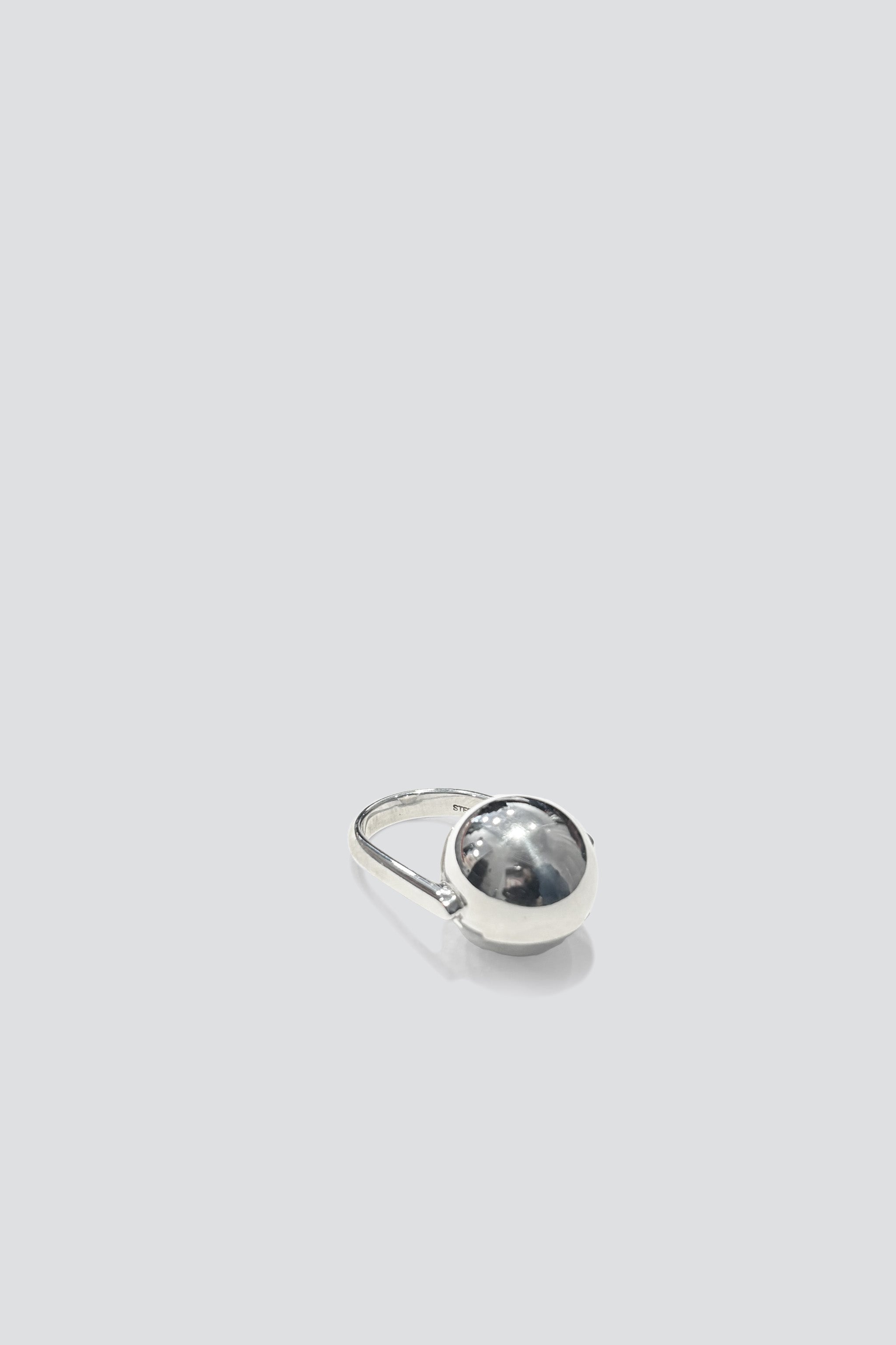Sterling Silver Deco Sphere Ring