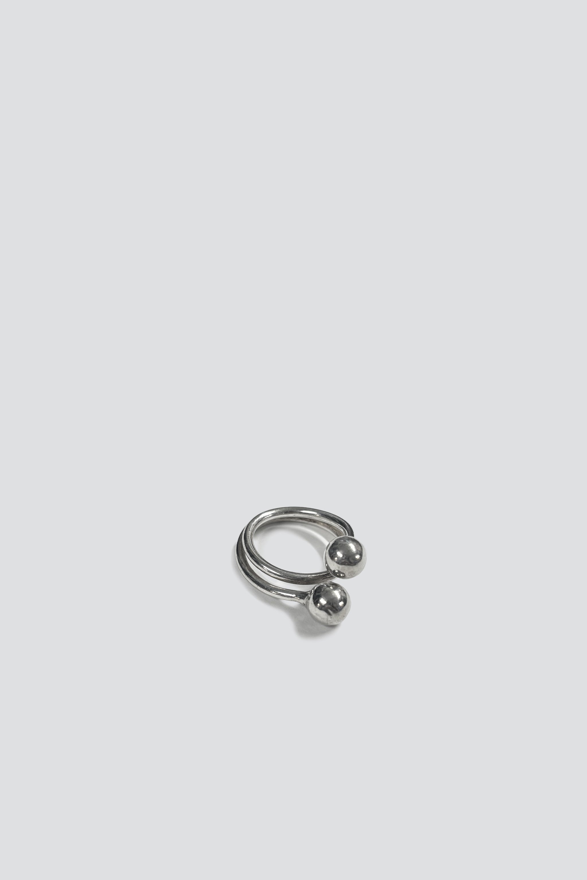 Sterling Silver Double Ball Wrap Ring