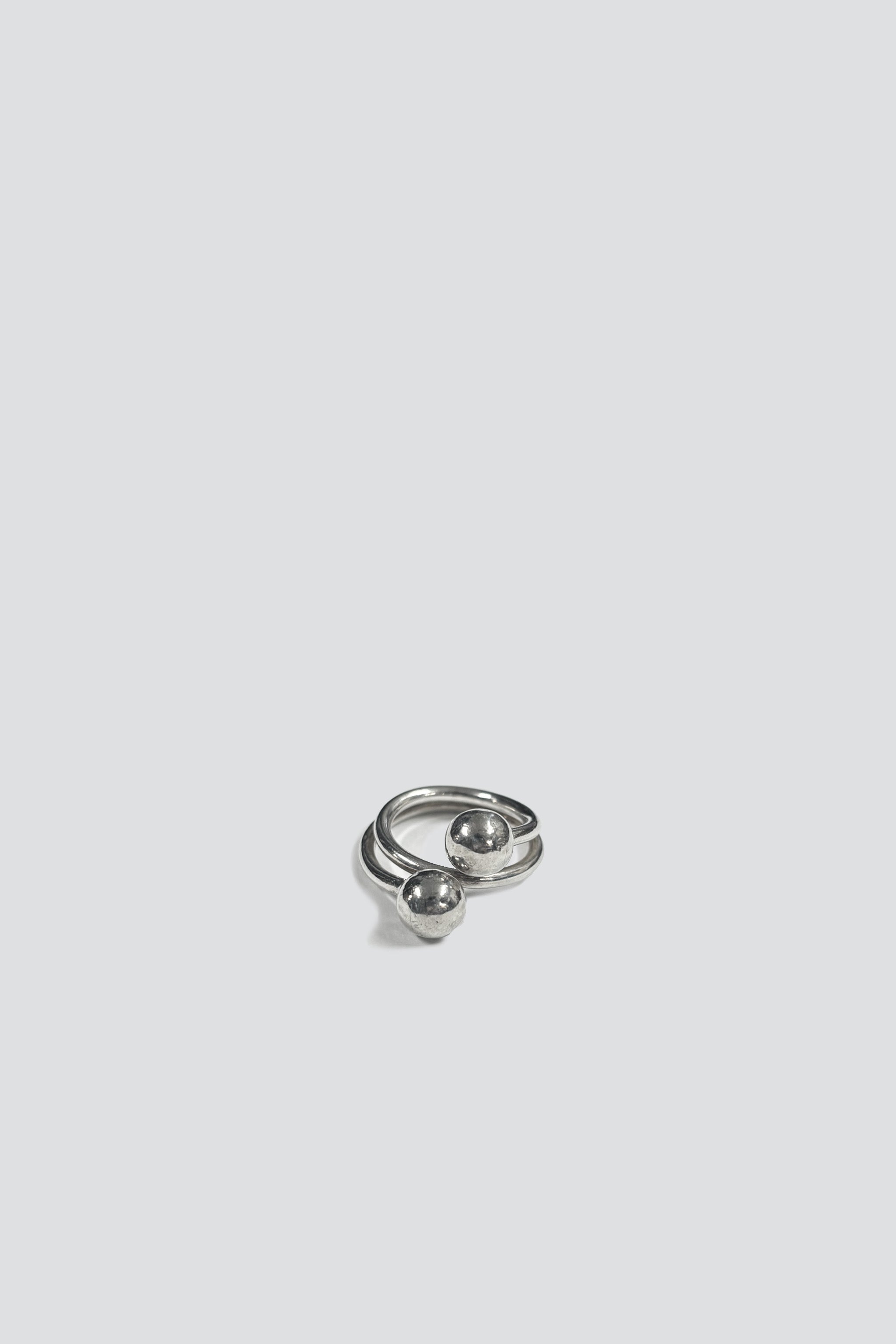 Sterling Silver Double Ball Wrap Ring