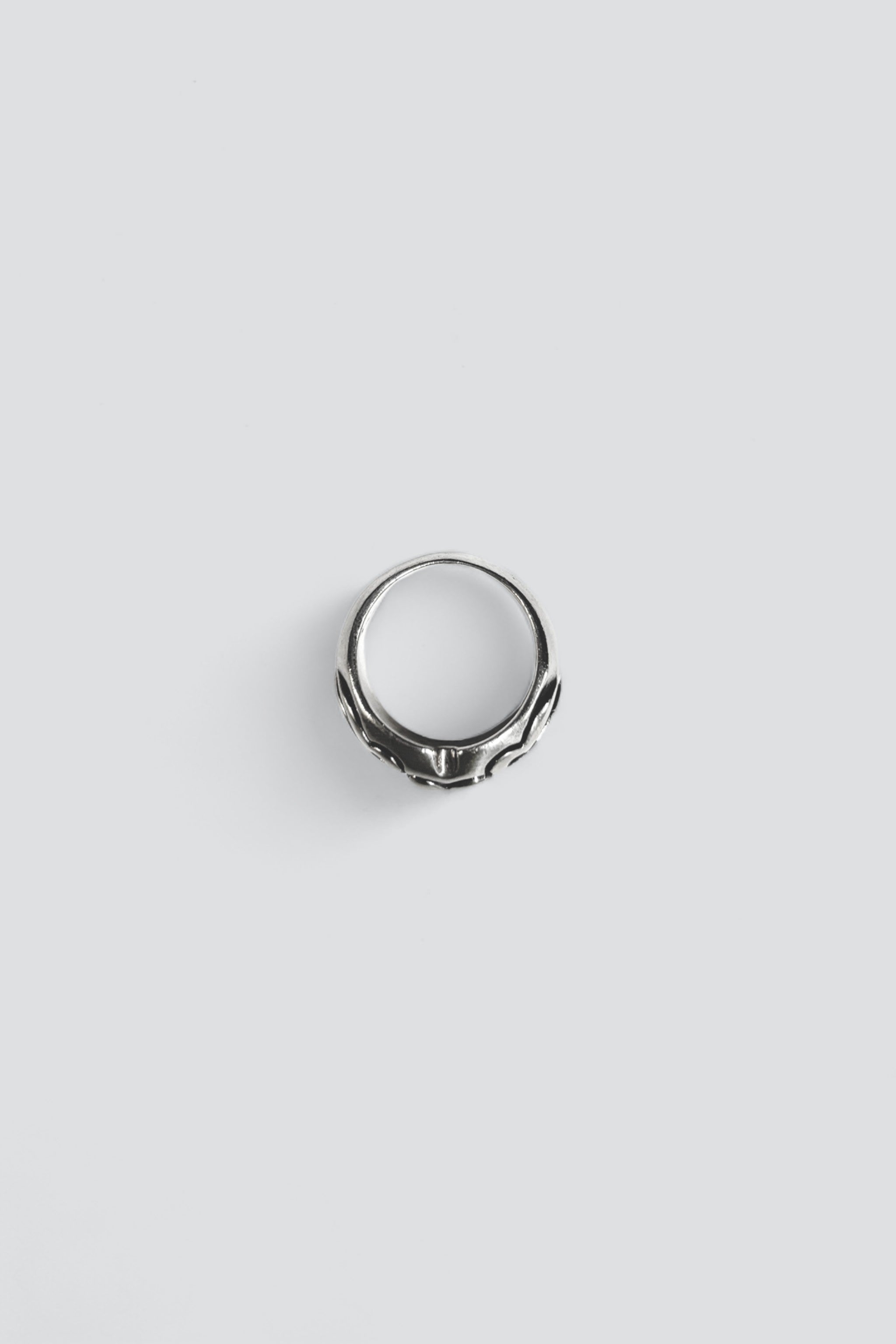 Sterling Silver Etched Heart Ring